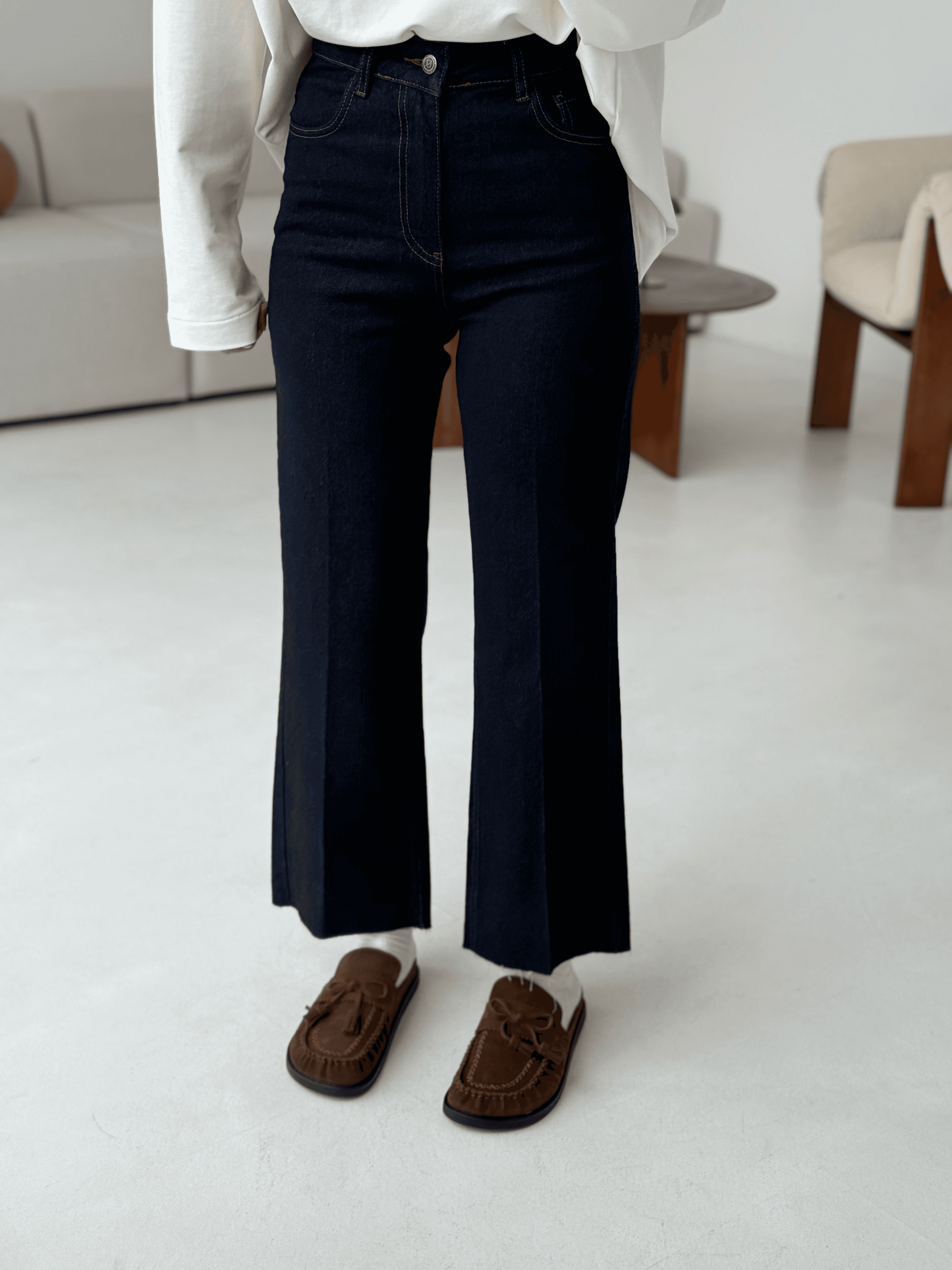 Premium Paçası Kesik Jean Lacivert R143