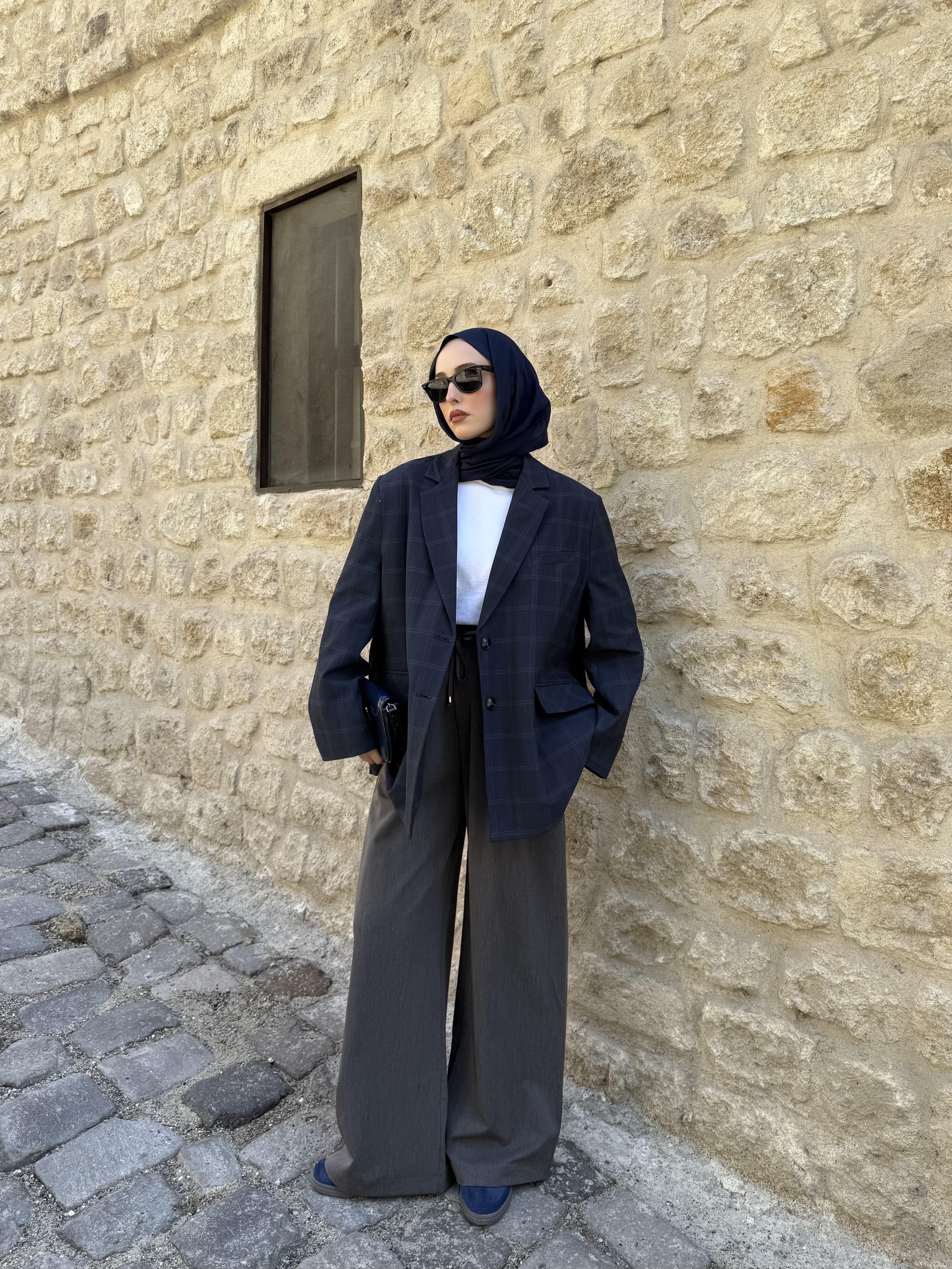 Lacivert Oversize Blazer Ceket