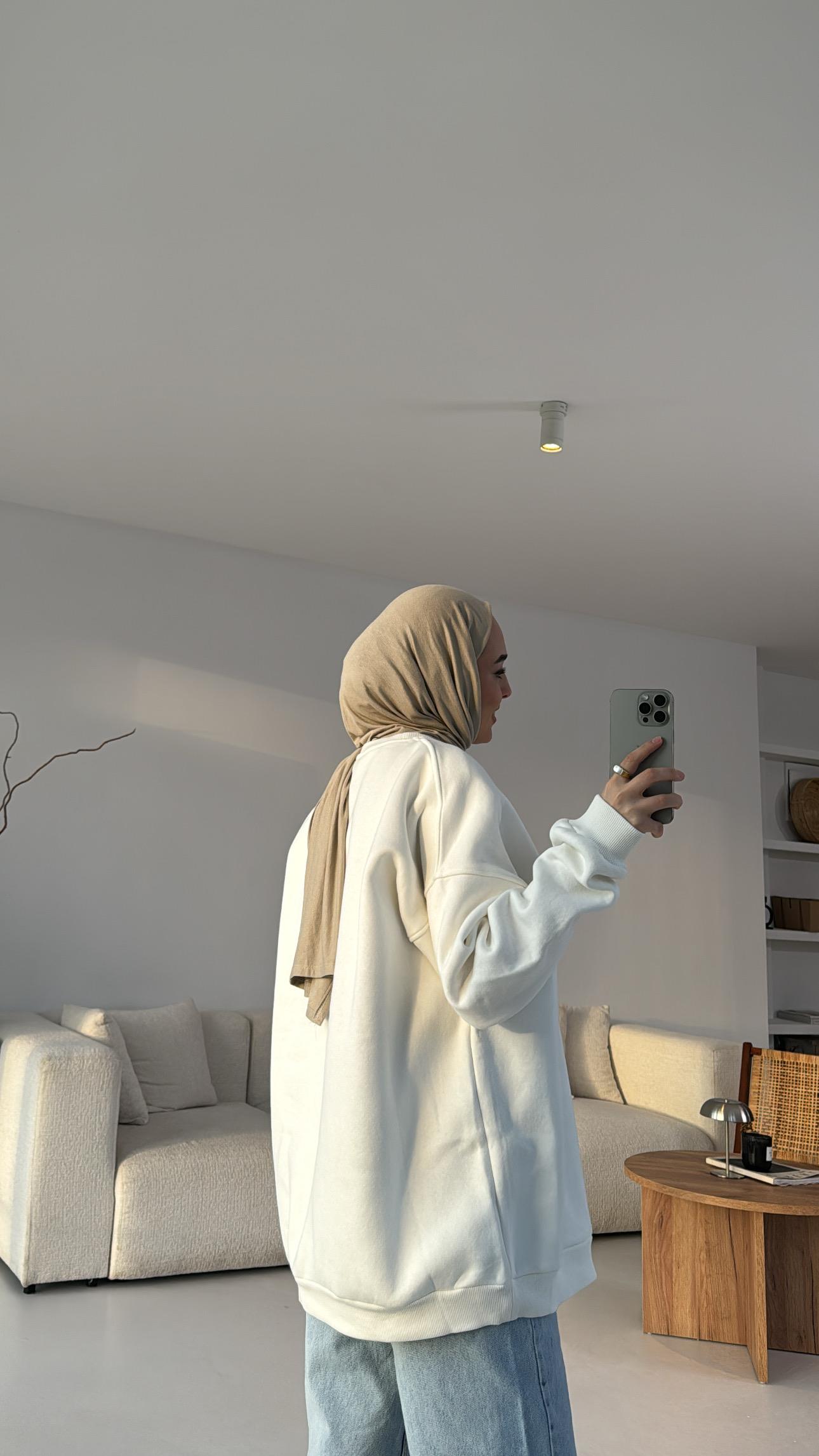 ZR Basıc Sweatshirt Beyaz