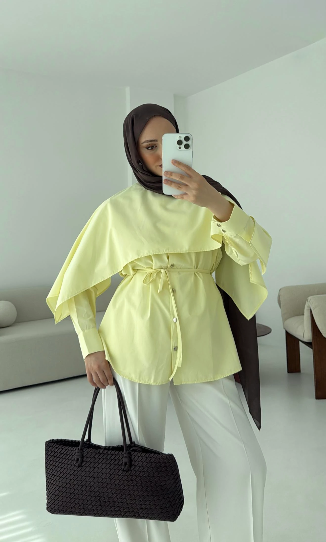 Seyyar Pelerinli Gömlek Sarı