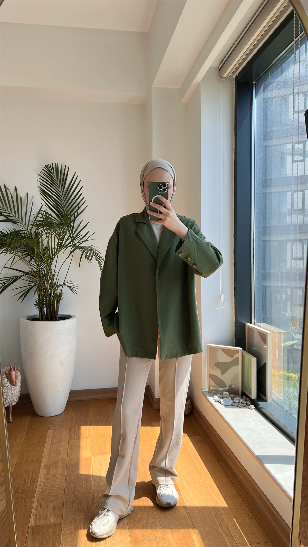 Kruvaze Yazlık Ceket Yeşil