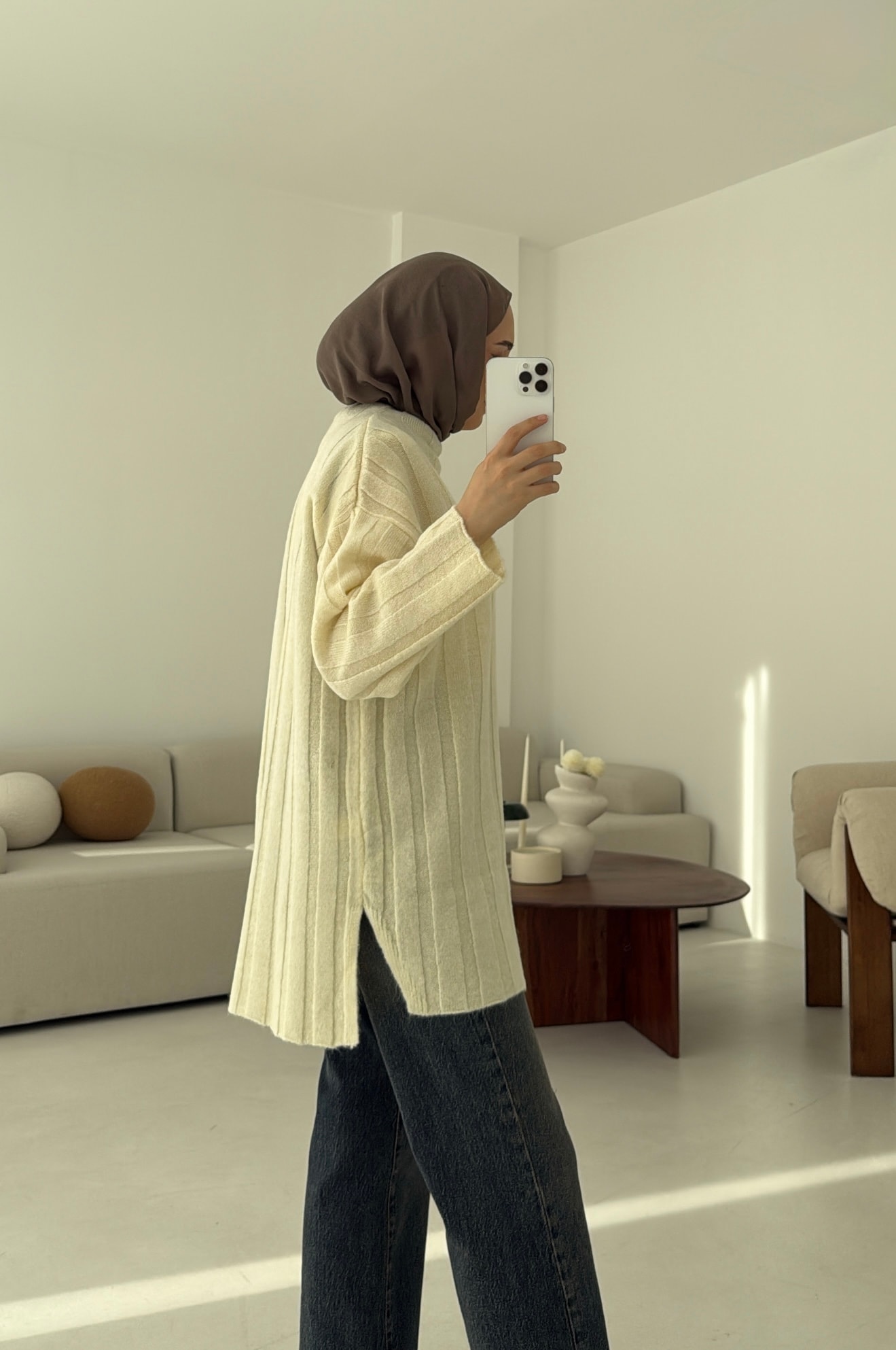 Fitilli Triko Kazak Krem 