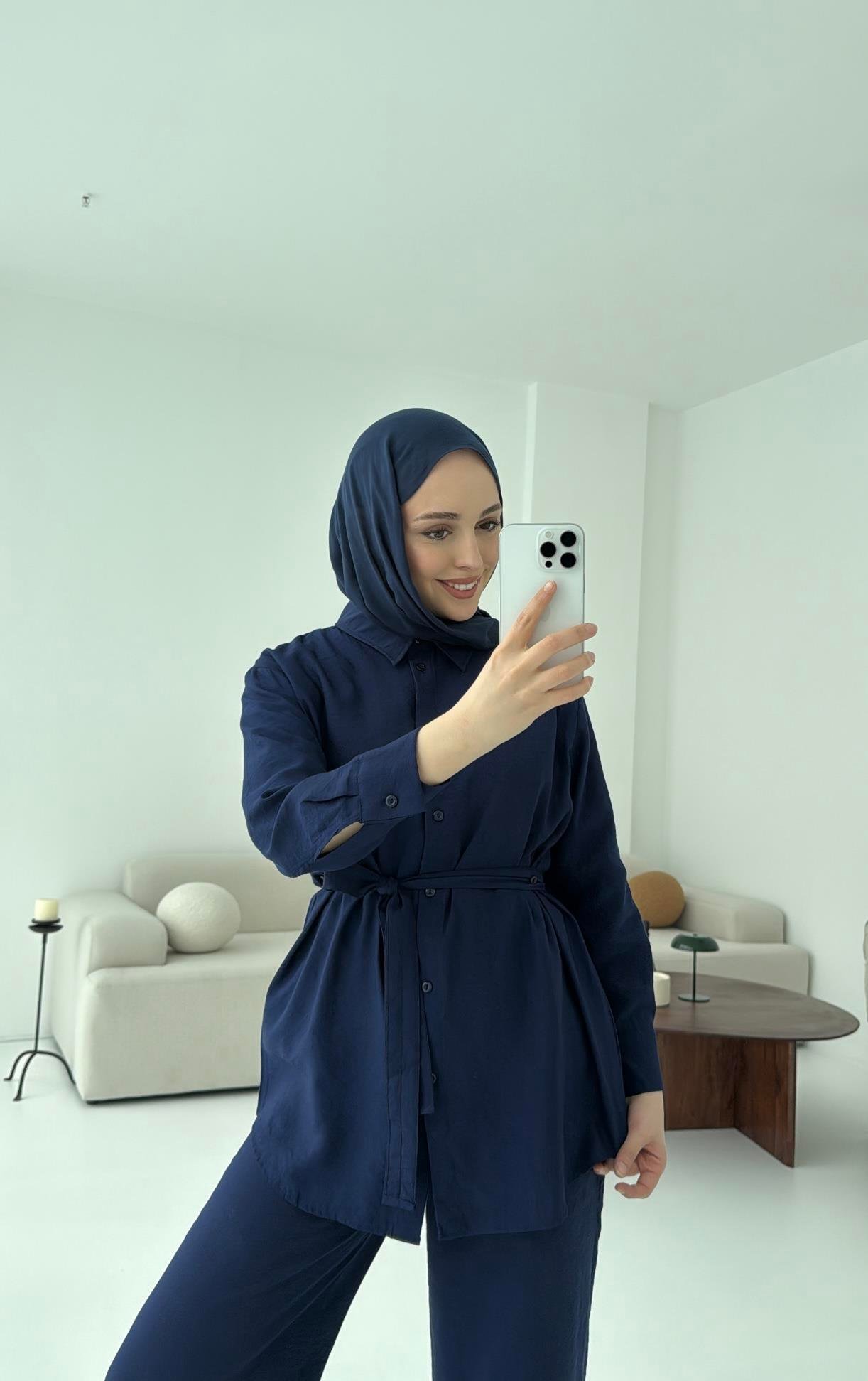 Yazlık Bağlamalı Takım Lacivert