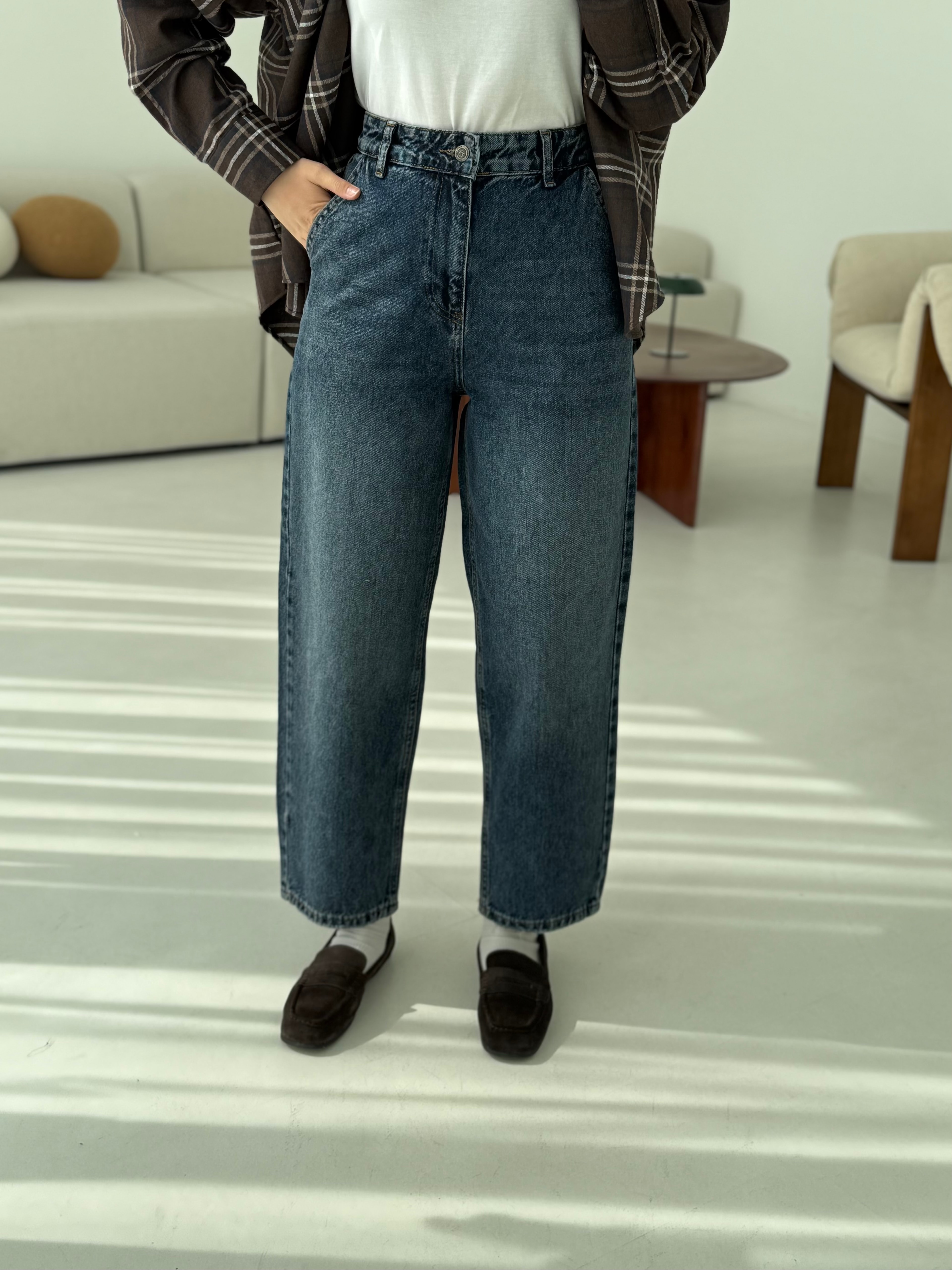 Eskitme Yıkama Mom Jean 