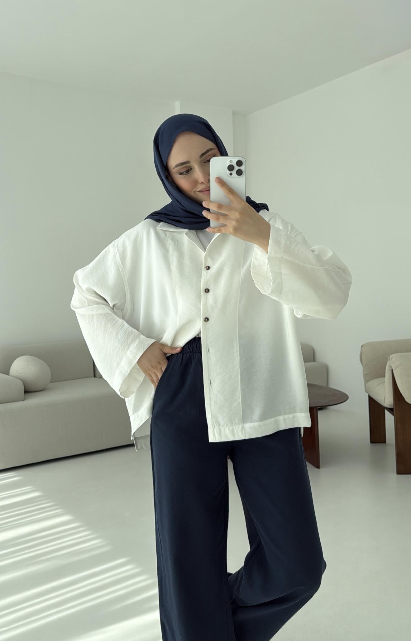 Oversize Gömlek Beyaz