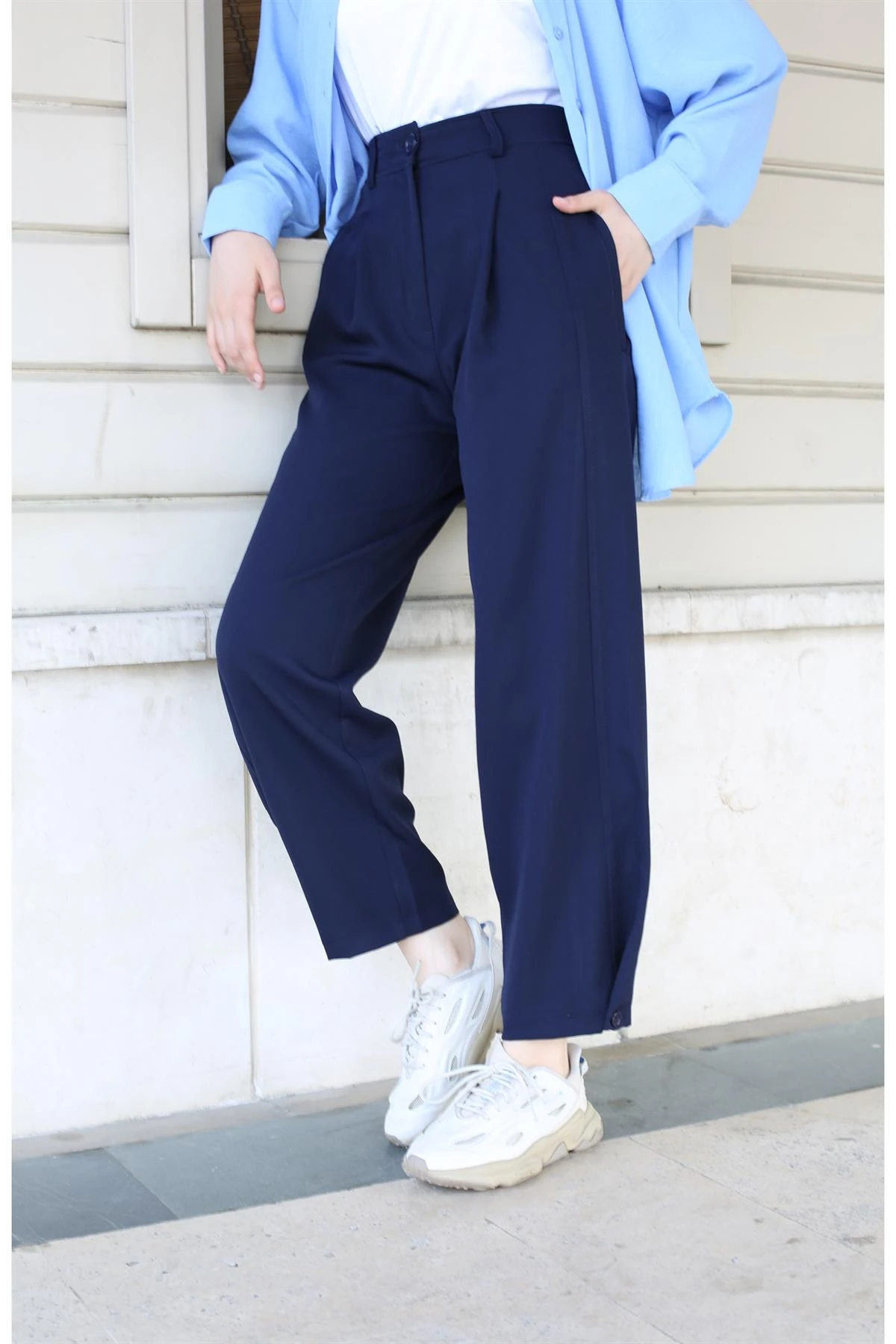 Detaylı Pantolon Lacivert