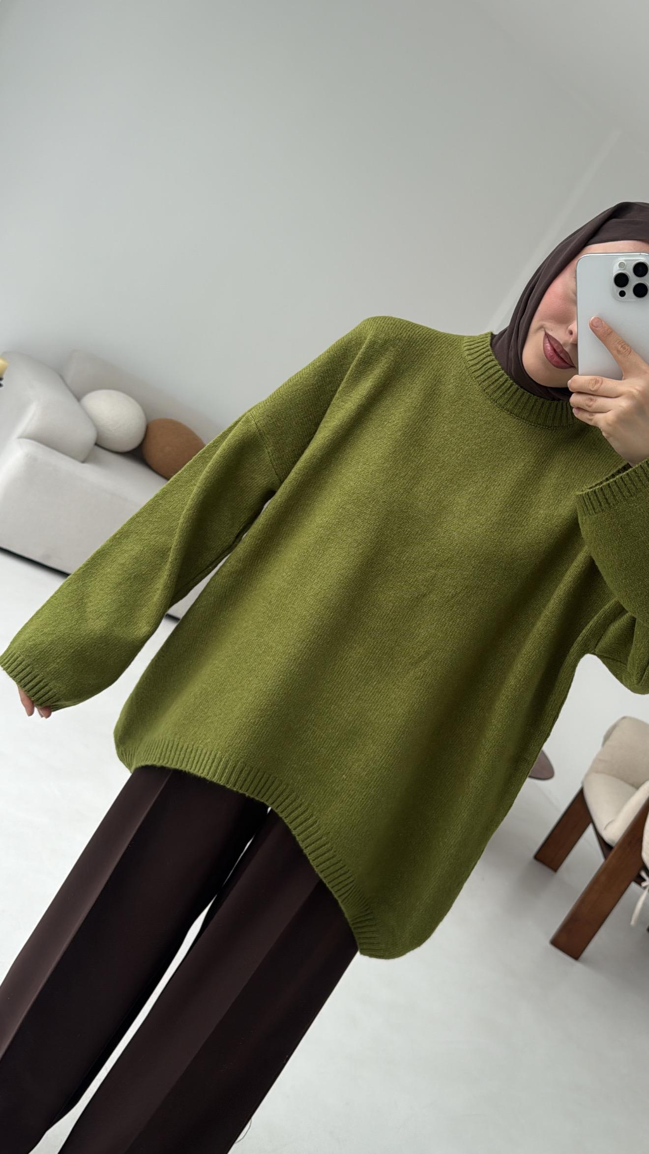 Yumuşak Kazak Olive