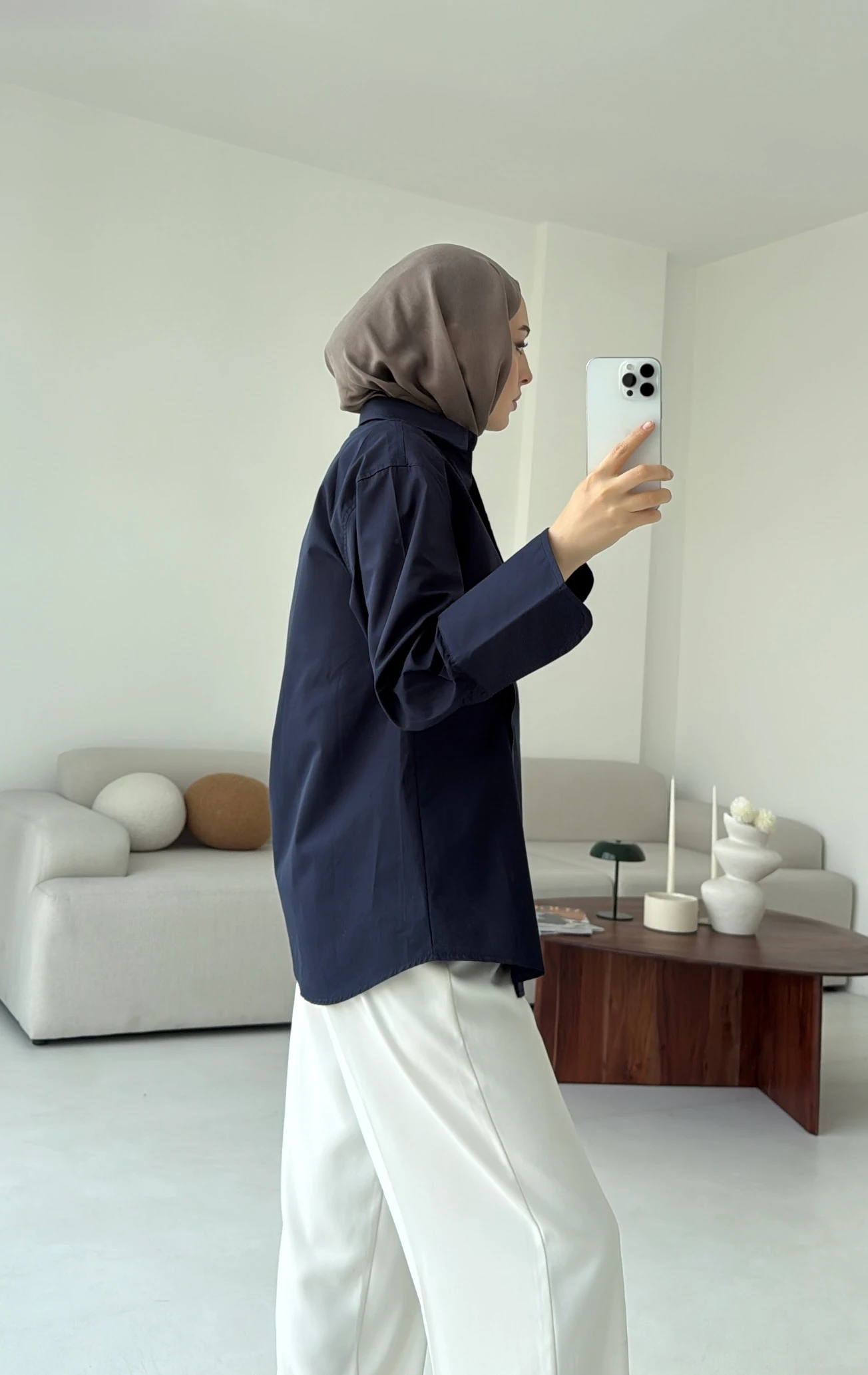 Yandan Düğmeli Gömlek Lacivert