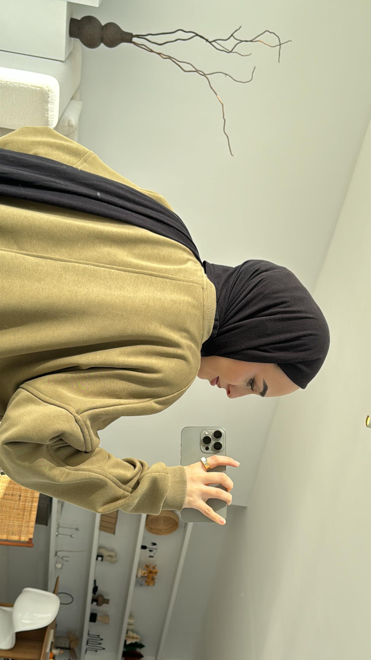 Kolları Dikiş Detaylı Oversize Sweatshirt Yeşil