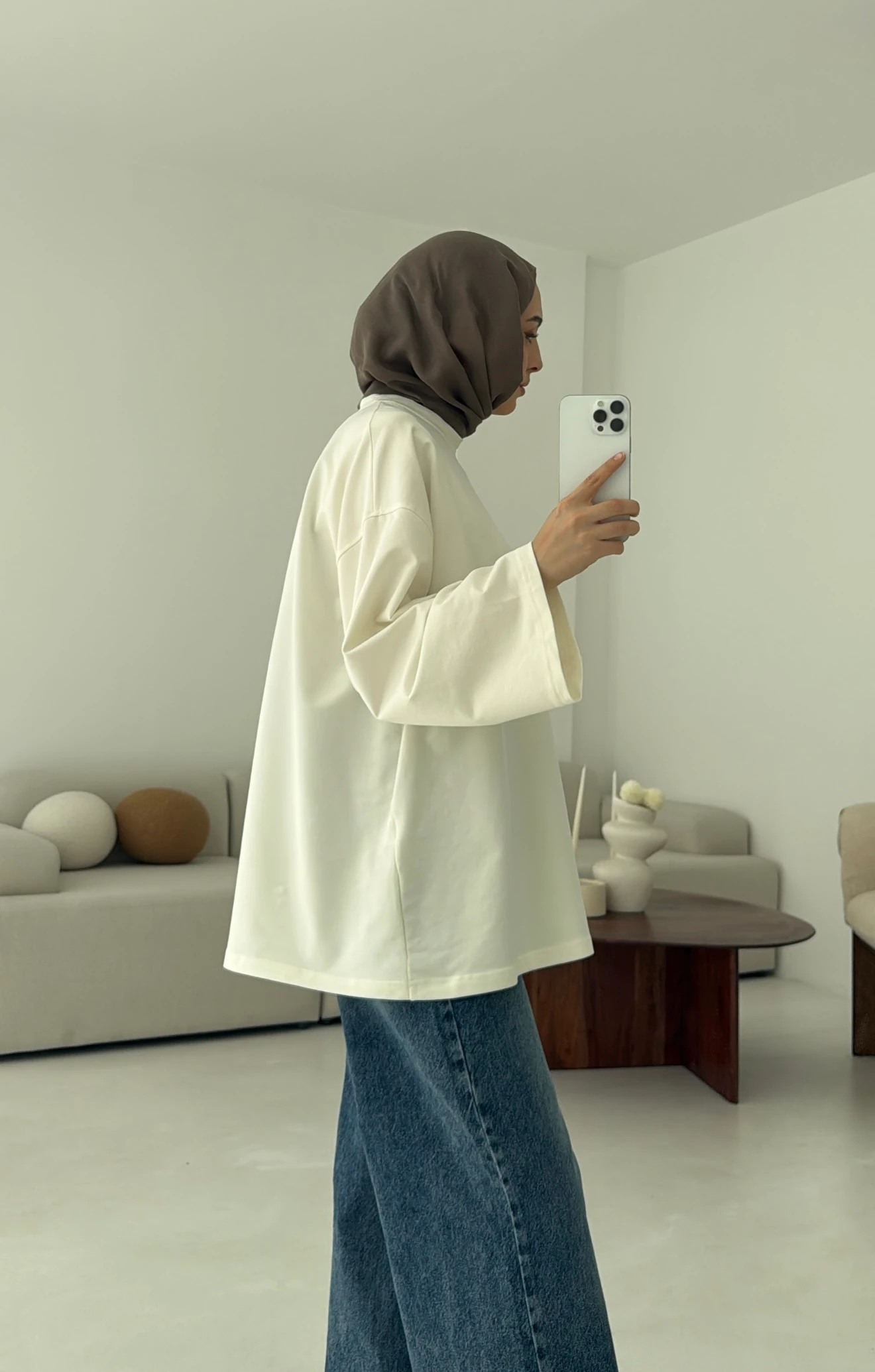 Basic İki İplik Sweat Beyaz