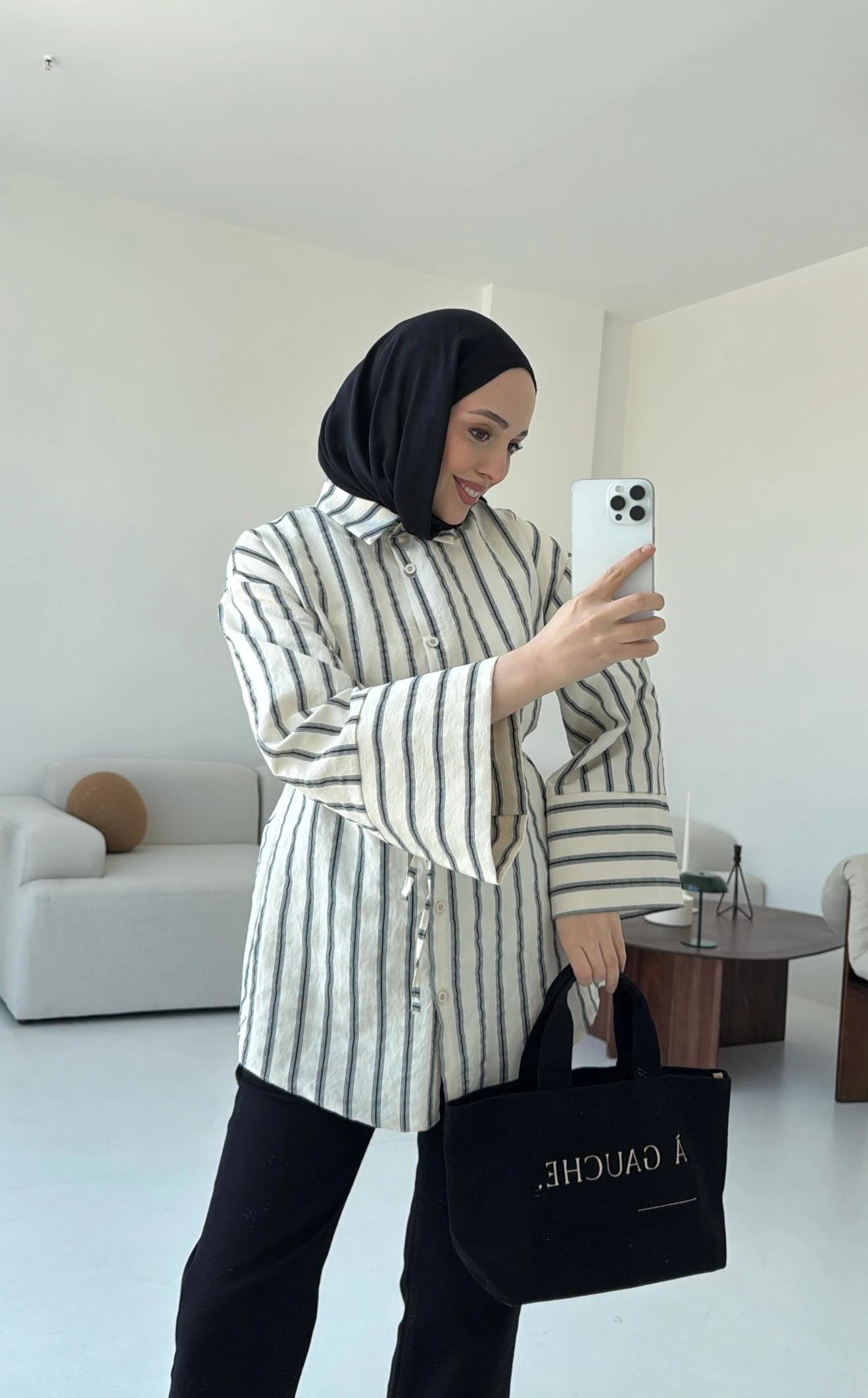 Çizgili Bağlamalı Gömlek