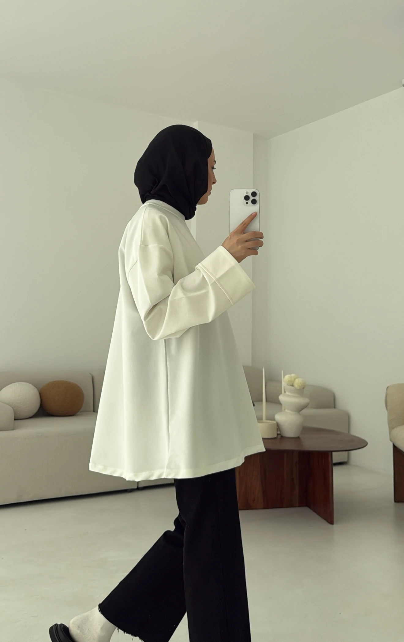 Dikiş Detay Basic Sweat Ekru