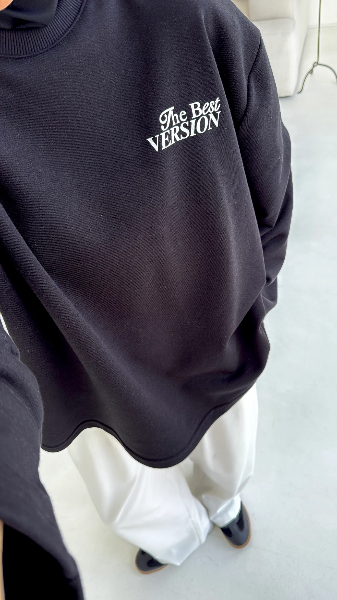 Version Baskılı Sweatshirt Siyah