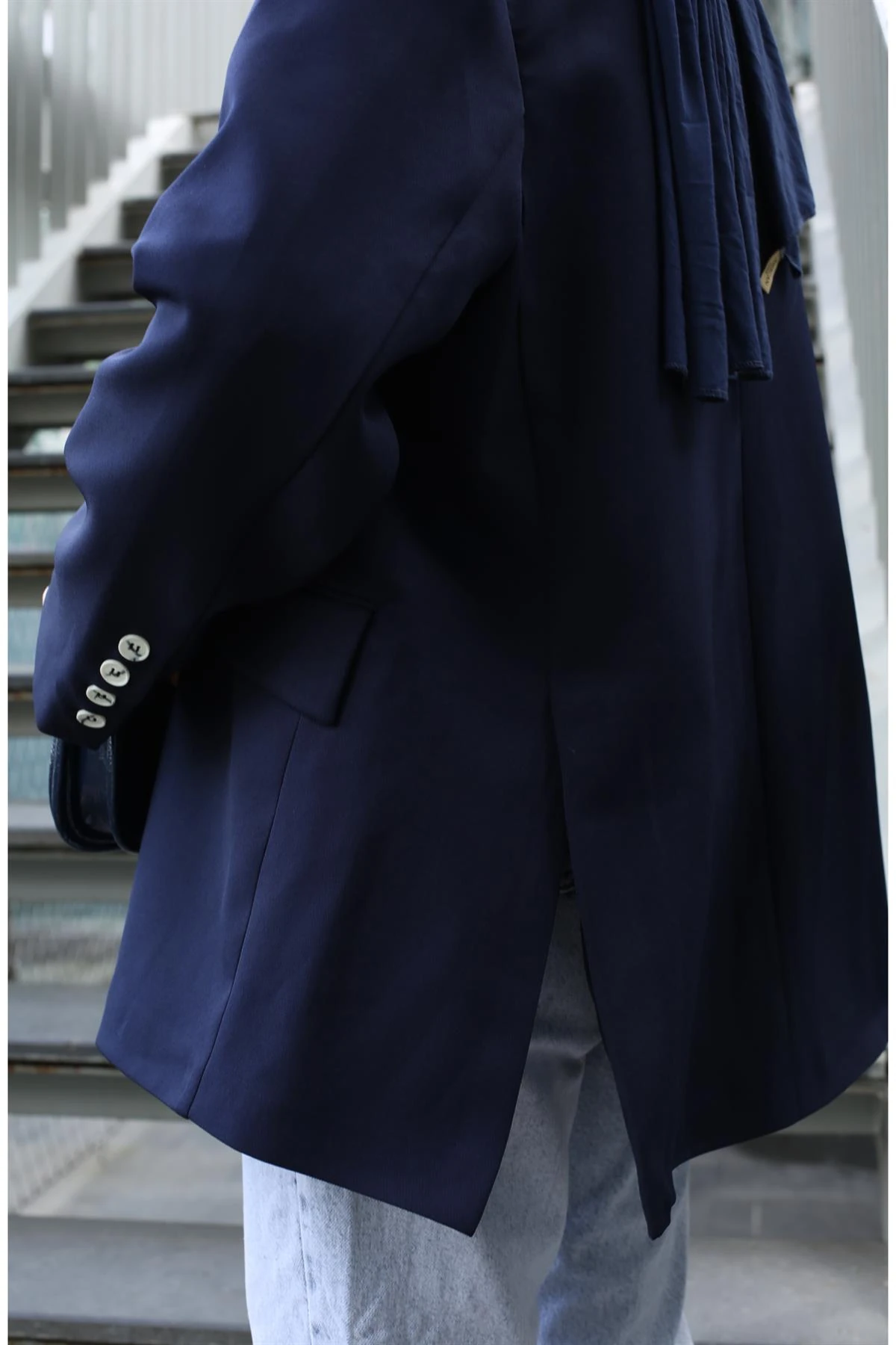 Lacivert Dadfit Oversize Blazer