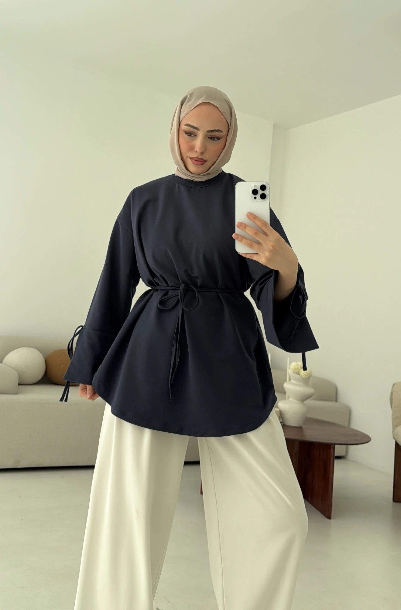 Manşeti Yırtmaçlı Sweat Antrasit