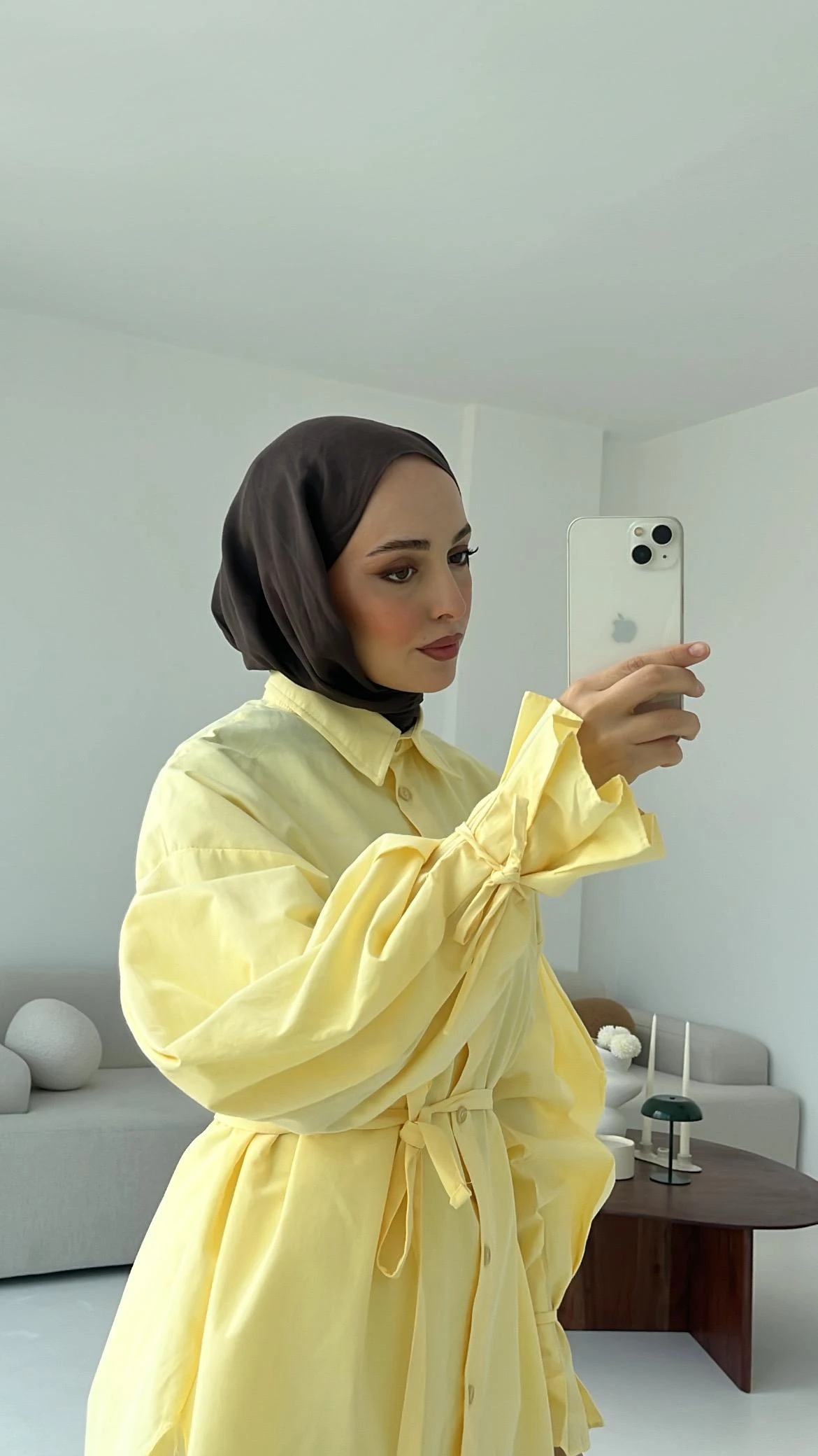 Kol Detay Tasarım Gömlek Sarı