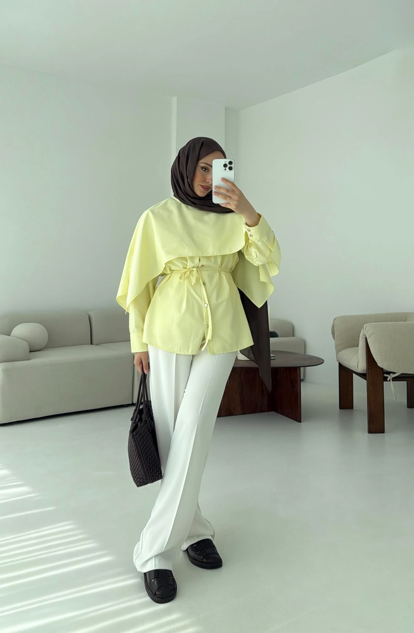 Seyyar Pelerinli Gömlek Sarı