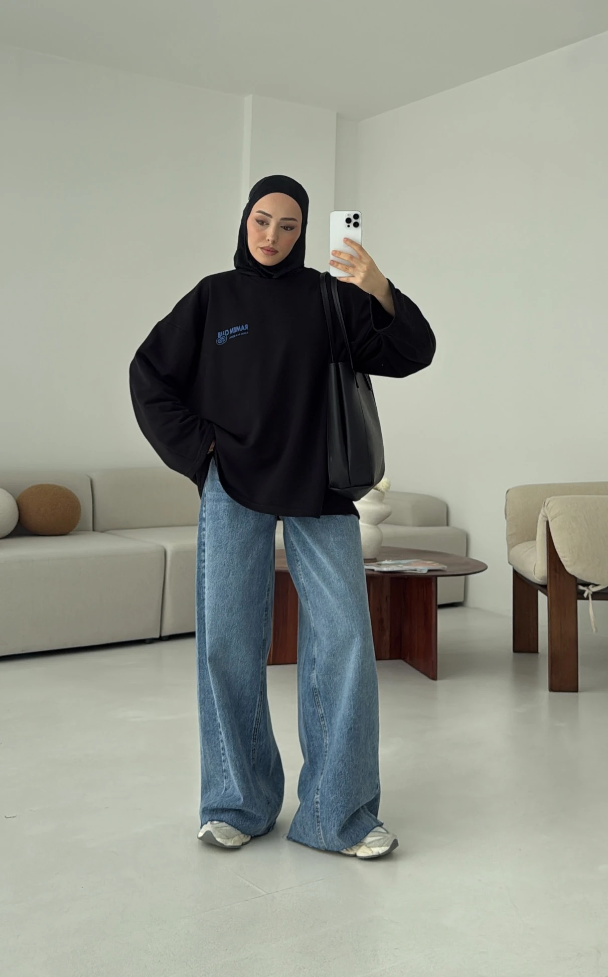 Ramen Baskılı Sweat Siyah