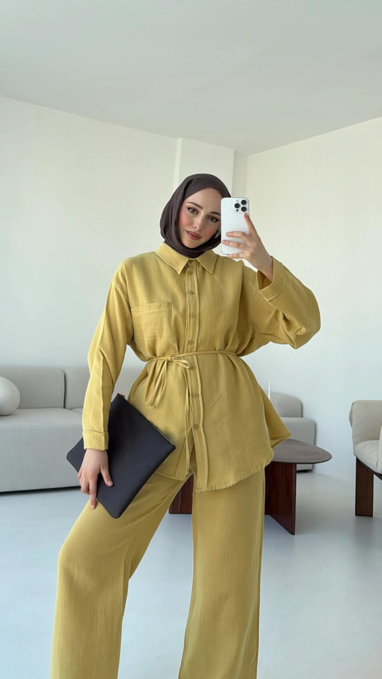 Müslin Pantolon TakımYağ Yeşili