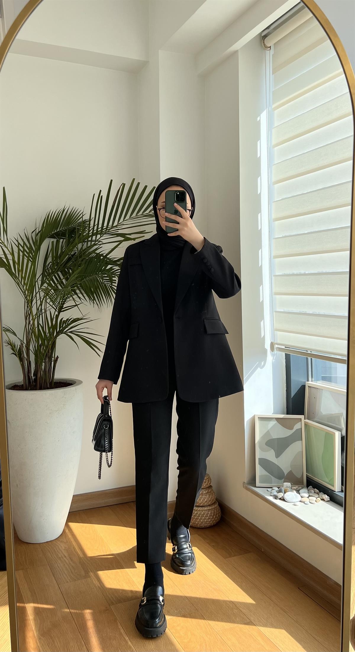 Tek Düğme Siyah Blazer