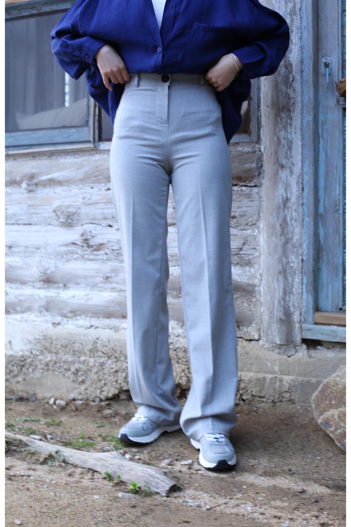 Tam Boy Gri Palazzo Pantolon