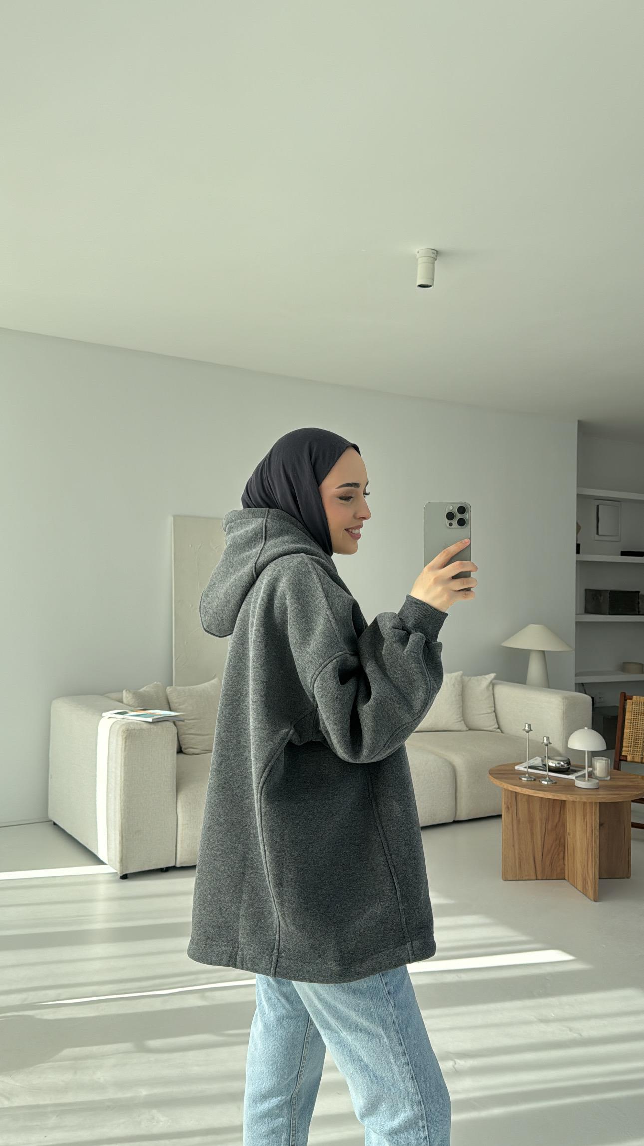 Savage Baskılı Swetshirt Antrasit