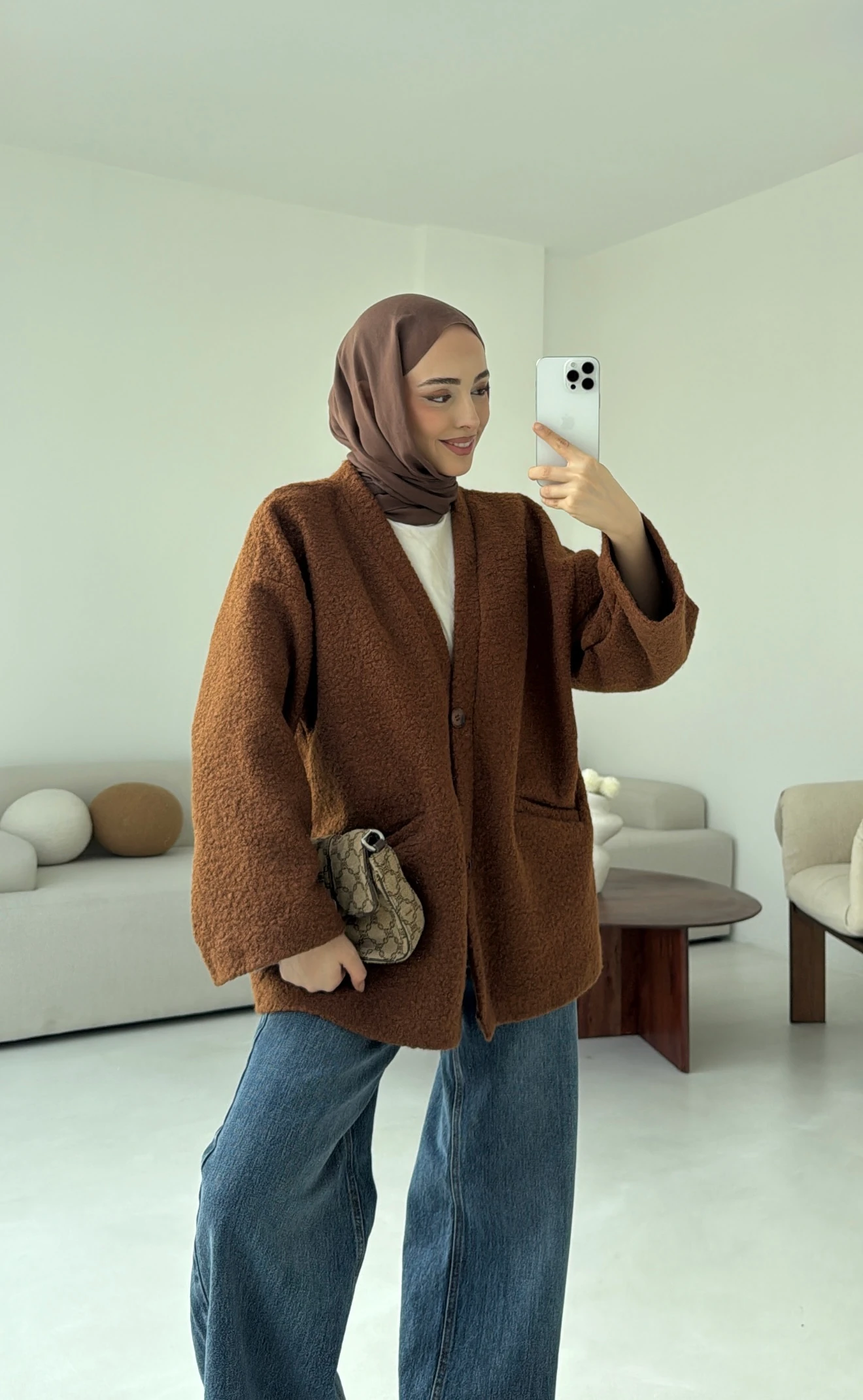 Kemerli Buklet Ceket Kiremit