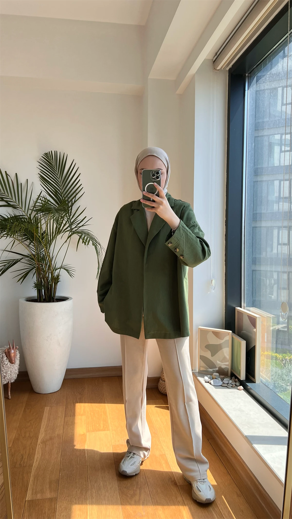 Kruvaze Yazlık Ceket Yeşil