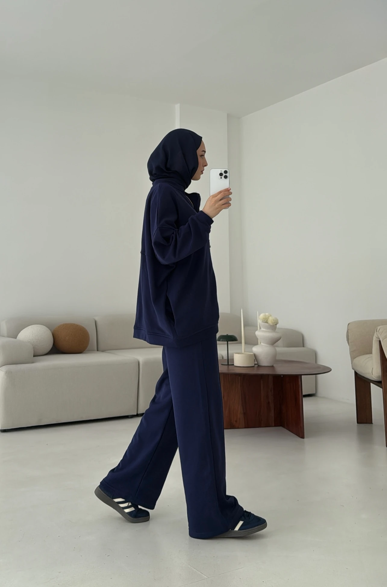 Fermuarlı 3 İplik Takım Lacivert