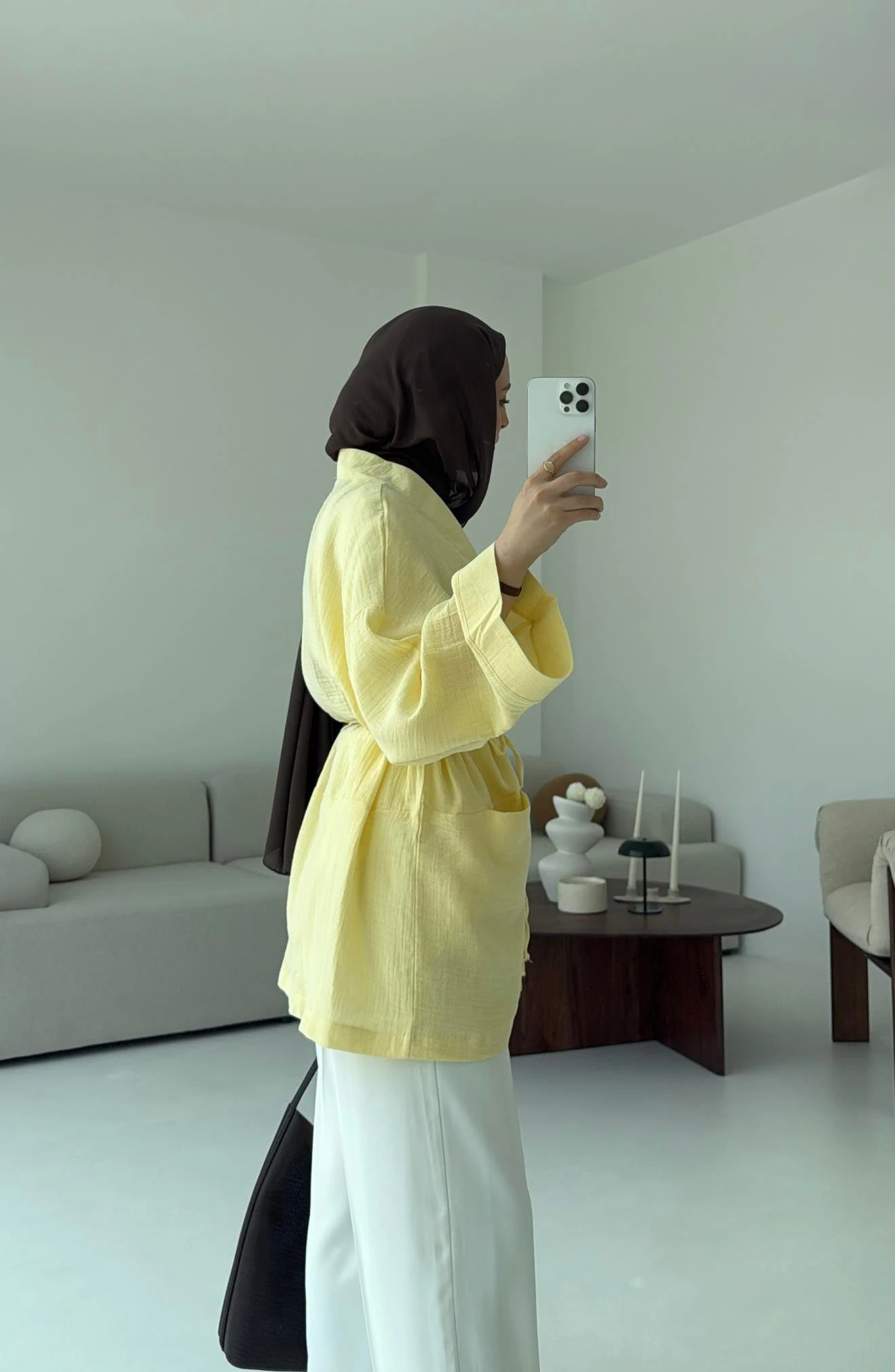 Müslin Kimono Sarı