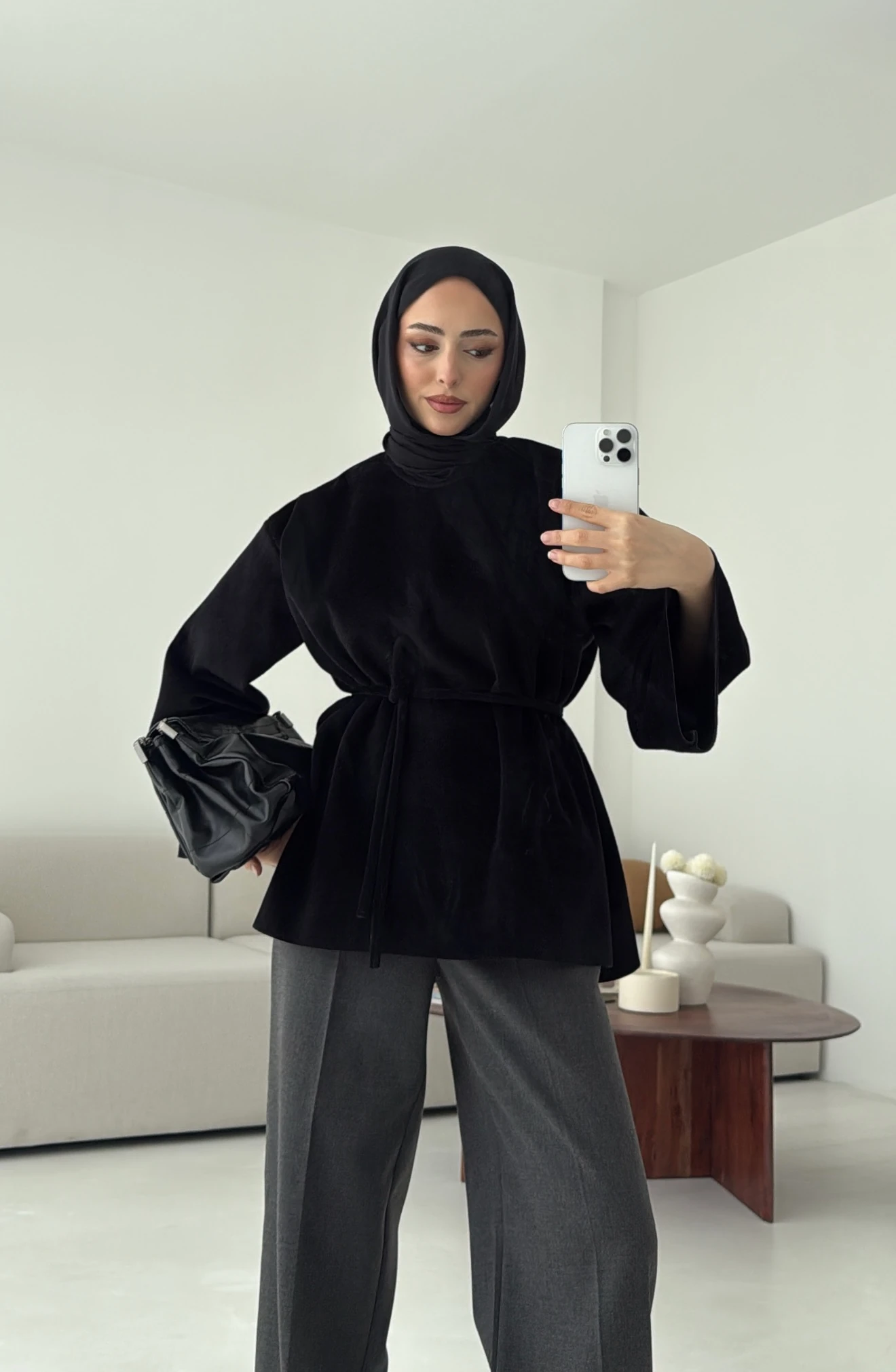 Tok Kumaş Bluz Siyah