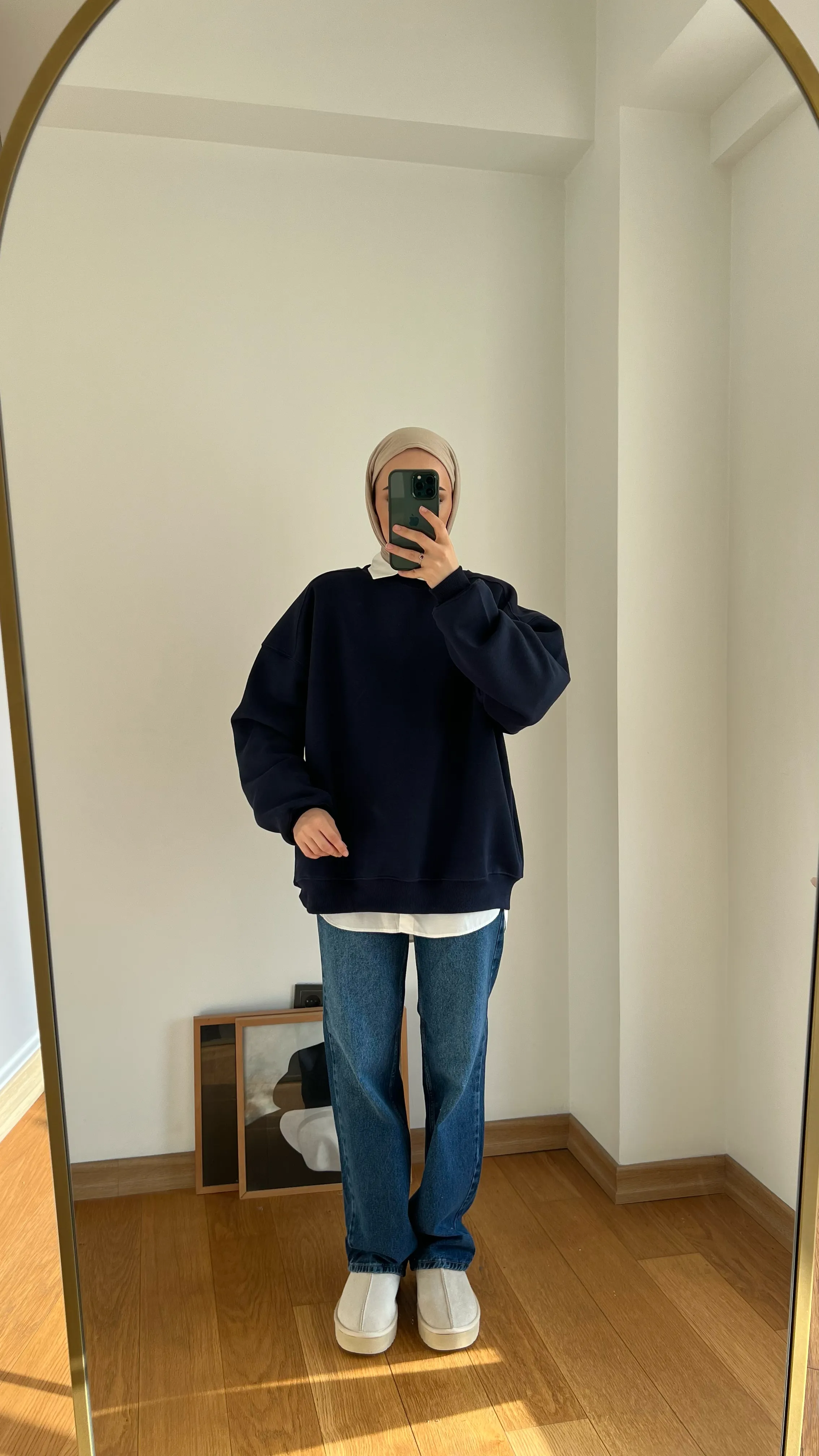 Oversize Lacivert Sweatshirt