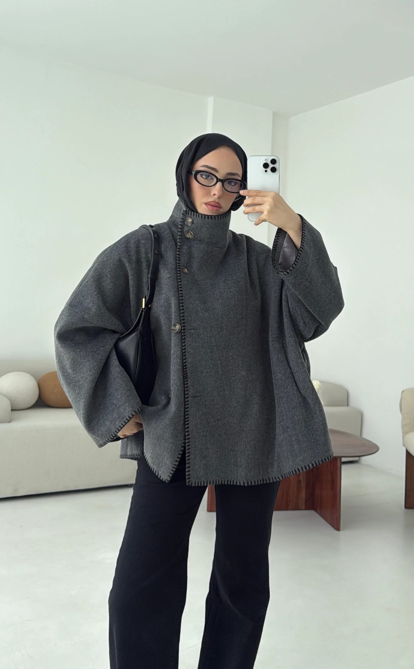 Nakış Detay Premium Kaban Antrasit