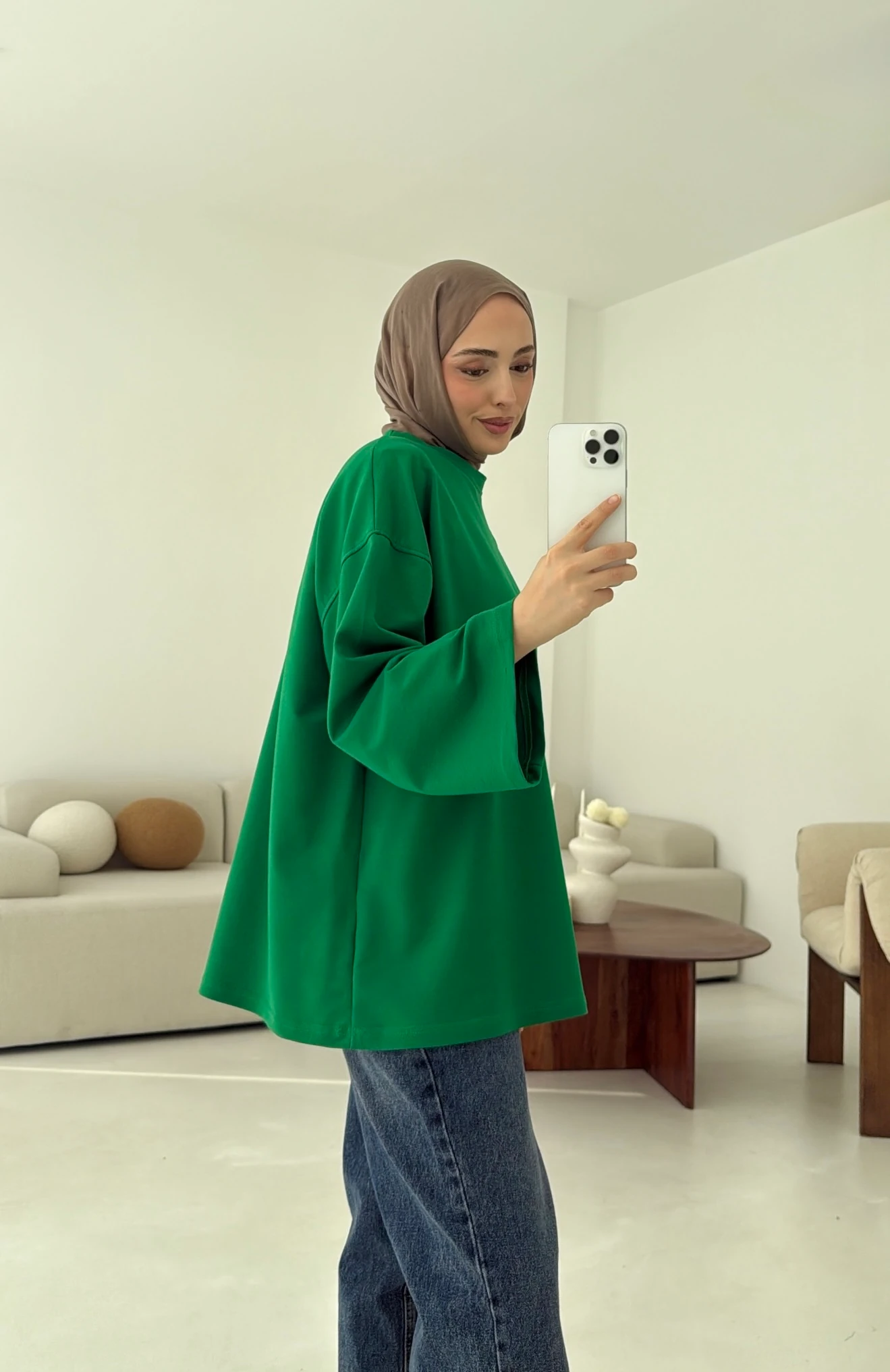 Basic İki İplik Sweat Yeşil