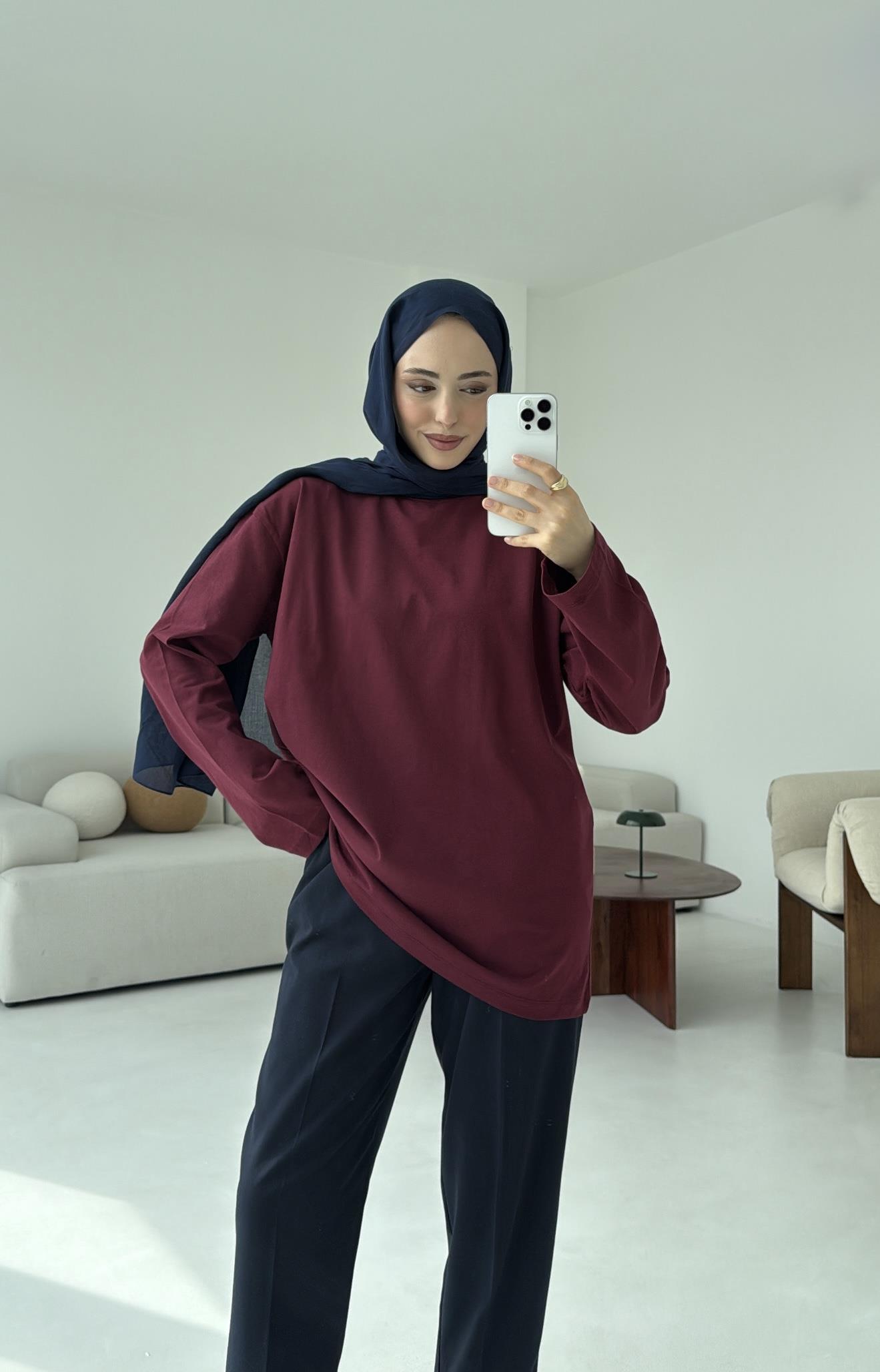 Basıc Sweatshirt Bordo