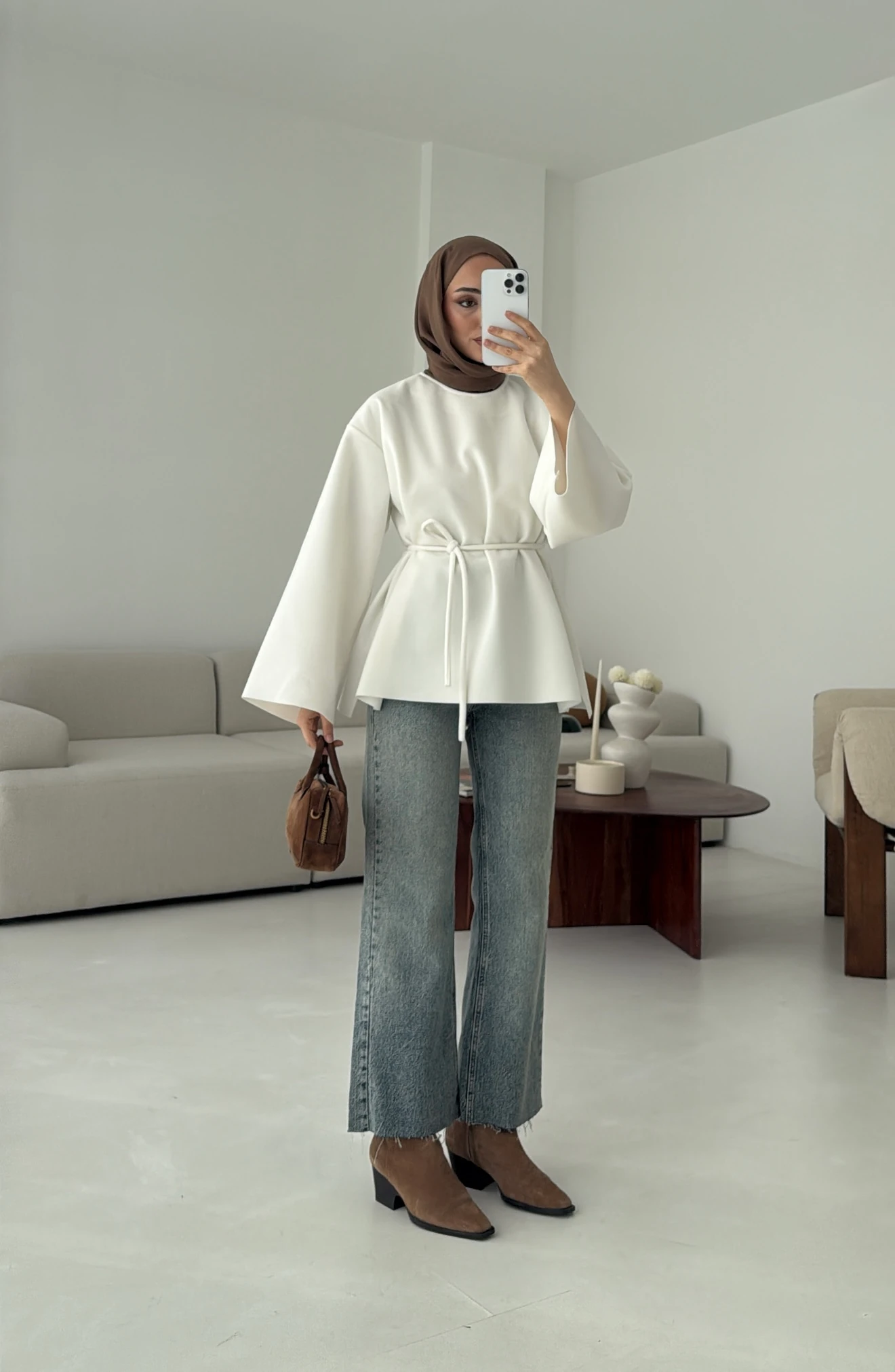 Tok Kumaş Bluz Beyaz