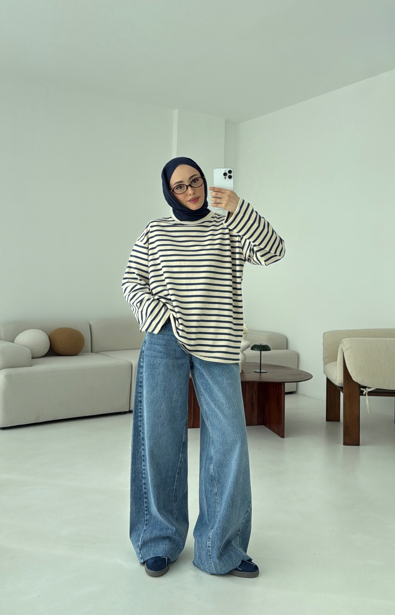 Lacivert Çizgili Sweat
