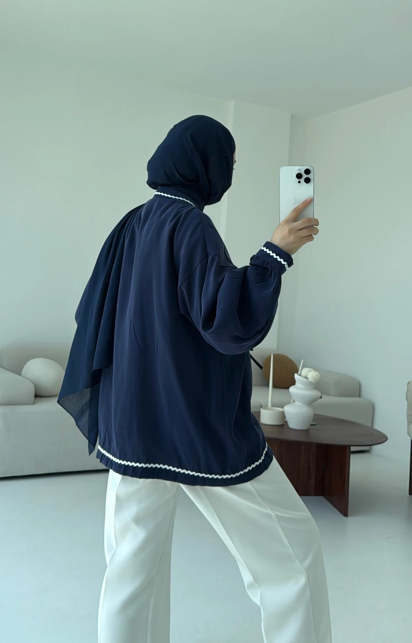 Bağlamalı Dantel Detay Kimono Lacivert