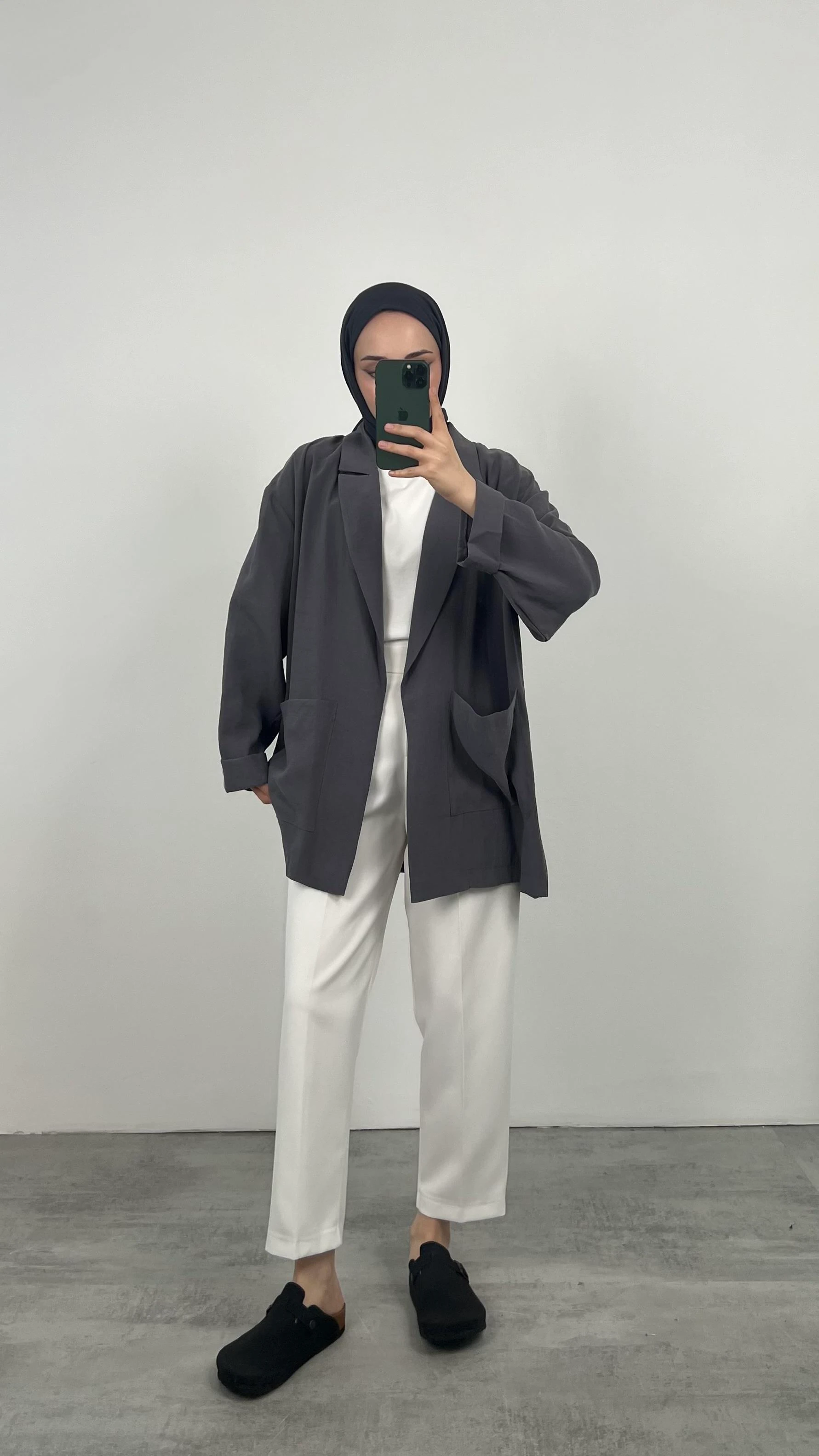 Modal Kumaş Yazlık Ceket  Antrasit