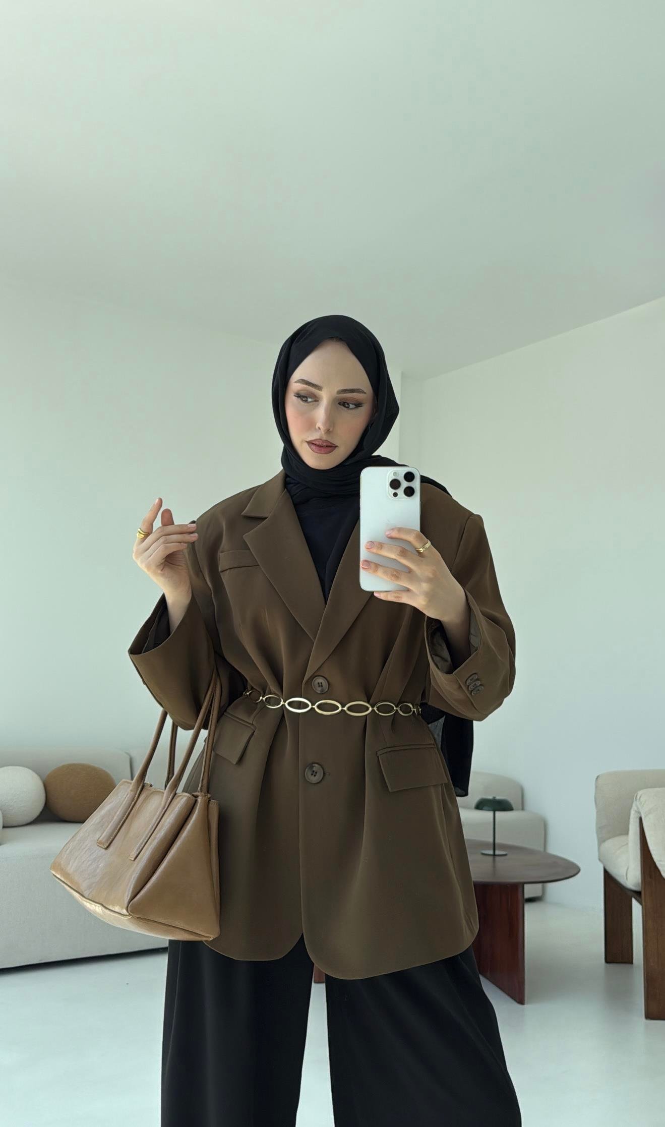 Çift Dügmeli Oversize Blazer Ceket