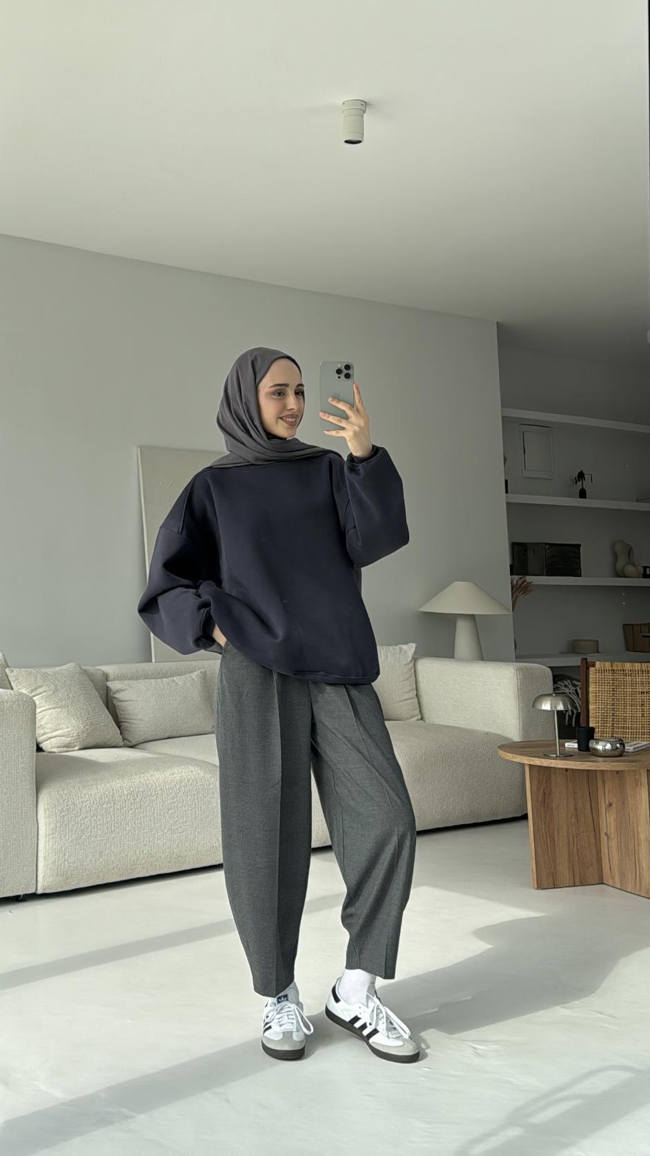 Oversize Antrasit Sweatshırt