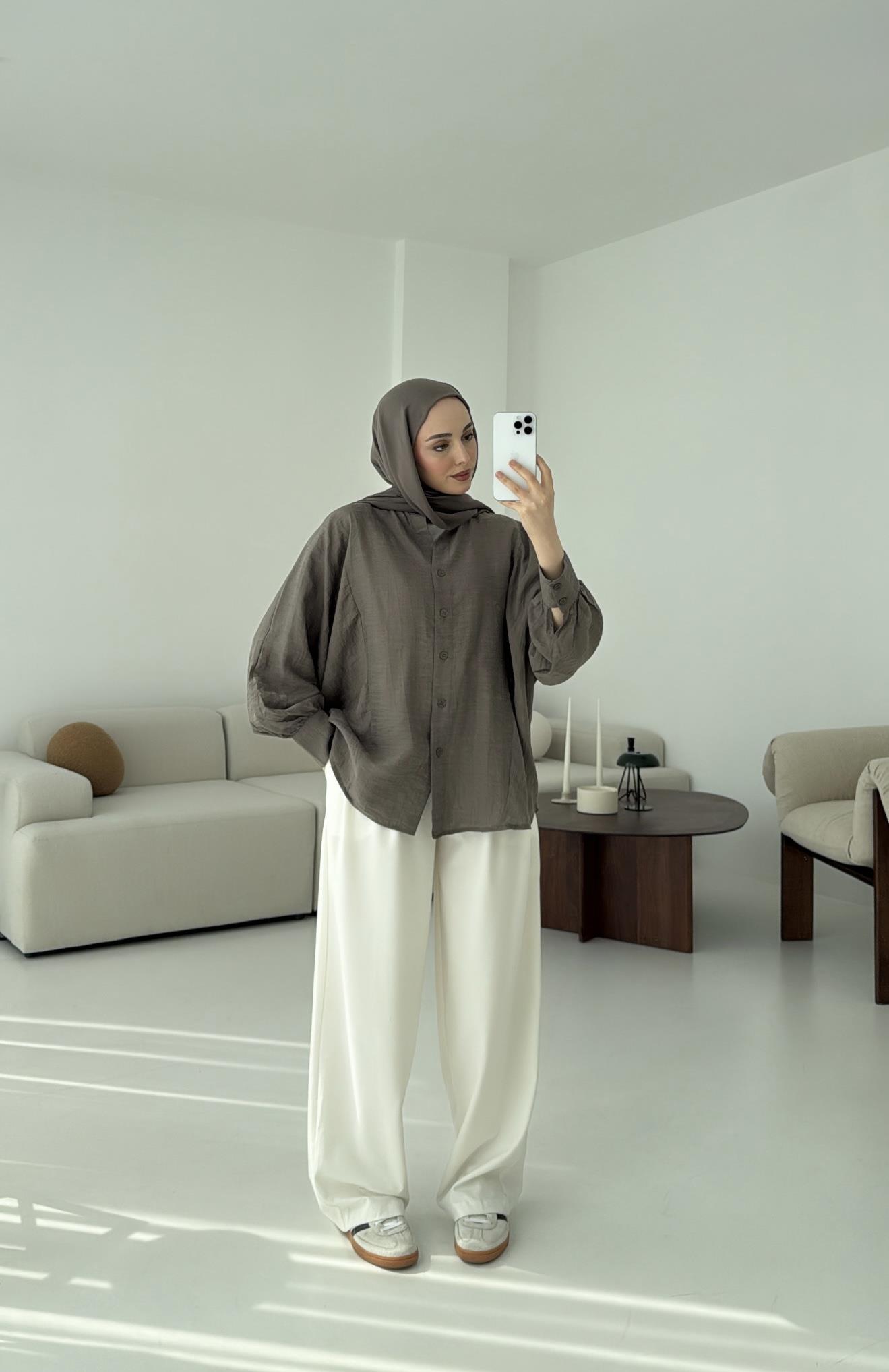 Oversize Premium Gömlek Haki