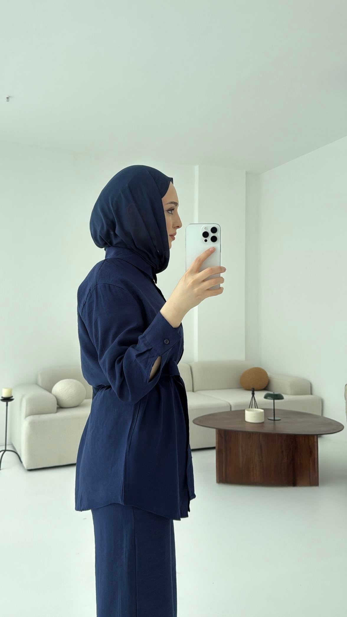 Yazlık Bağlamalı Takım Lacivert