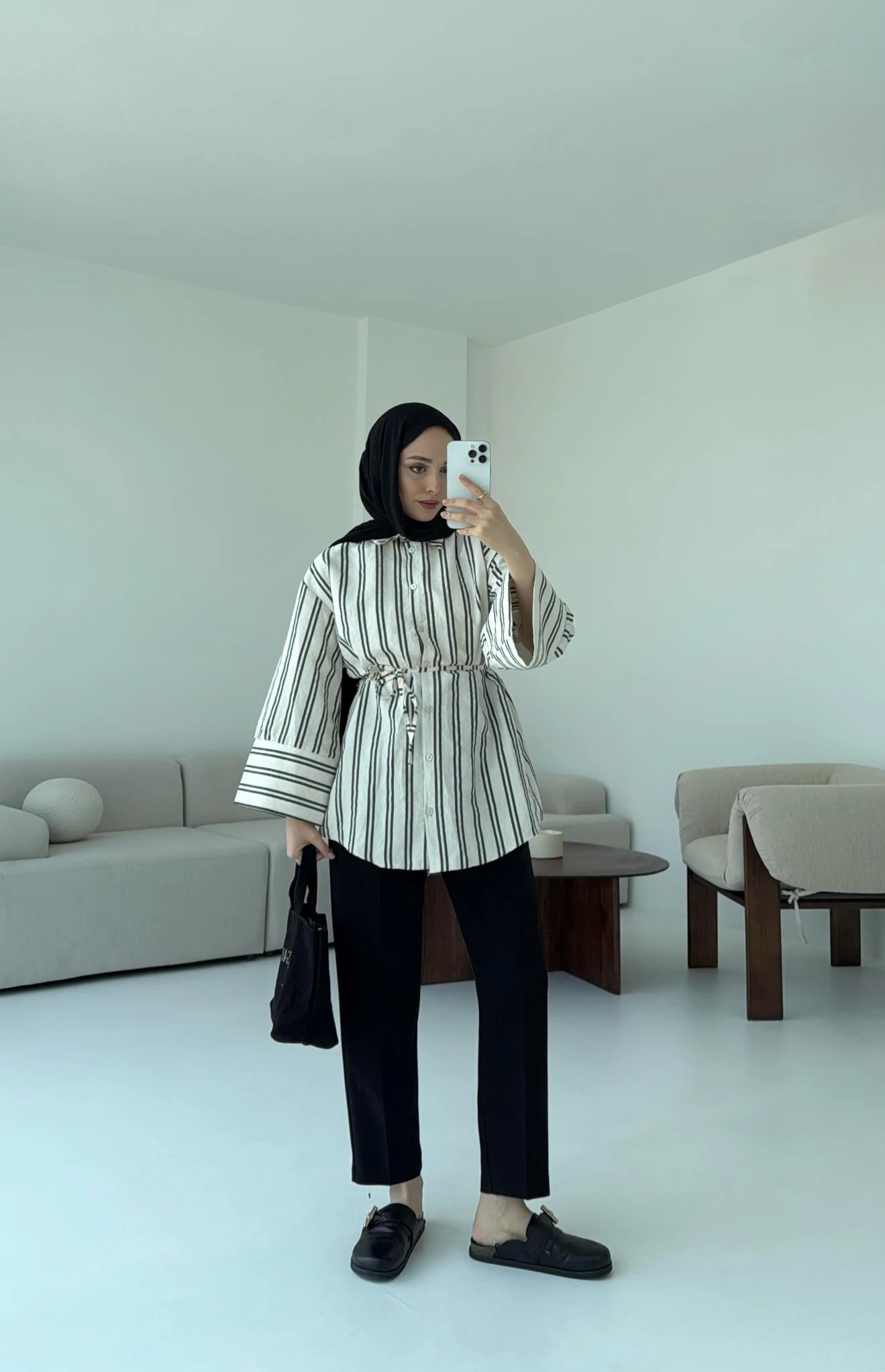 Çizgili Bağlamalı Gömlek