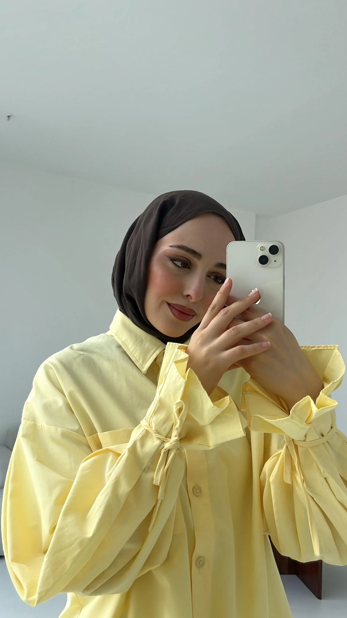 Kol Detay Tasarım Gömlek Sarı