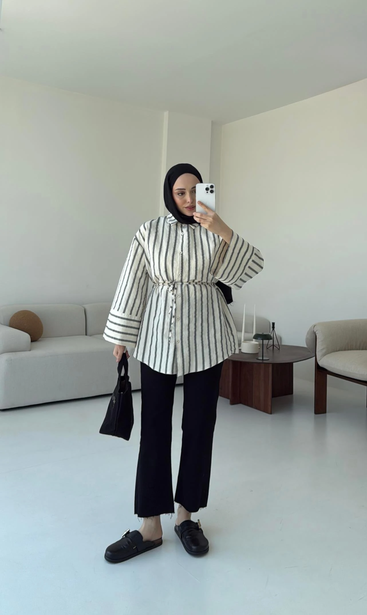 Çizgili Bağlamalı Gömlek