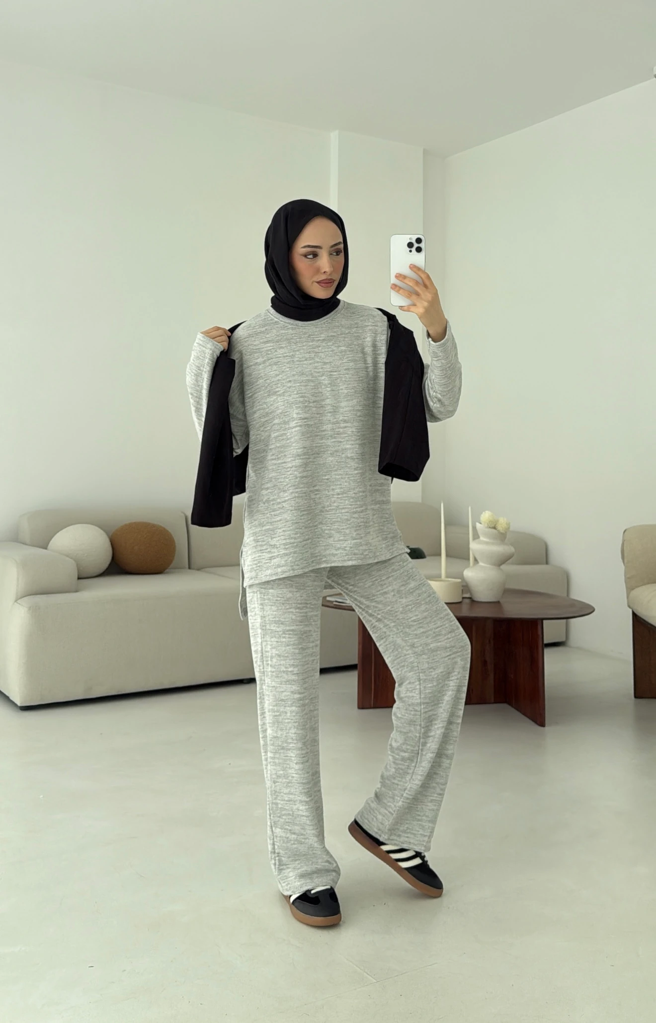 Tunikli Viscon Takım Gri