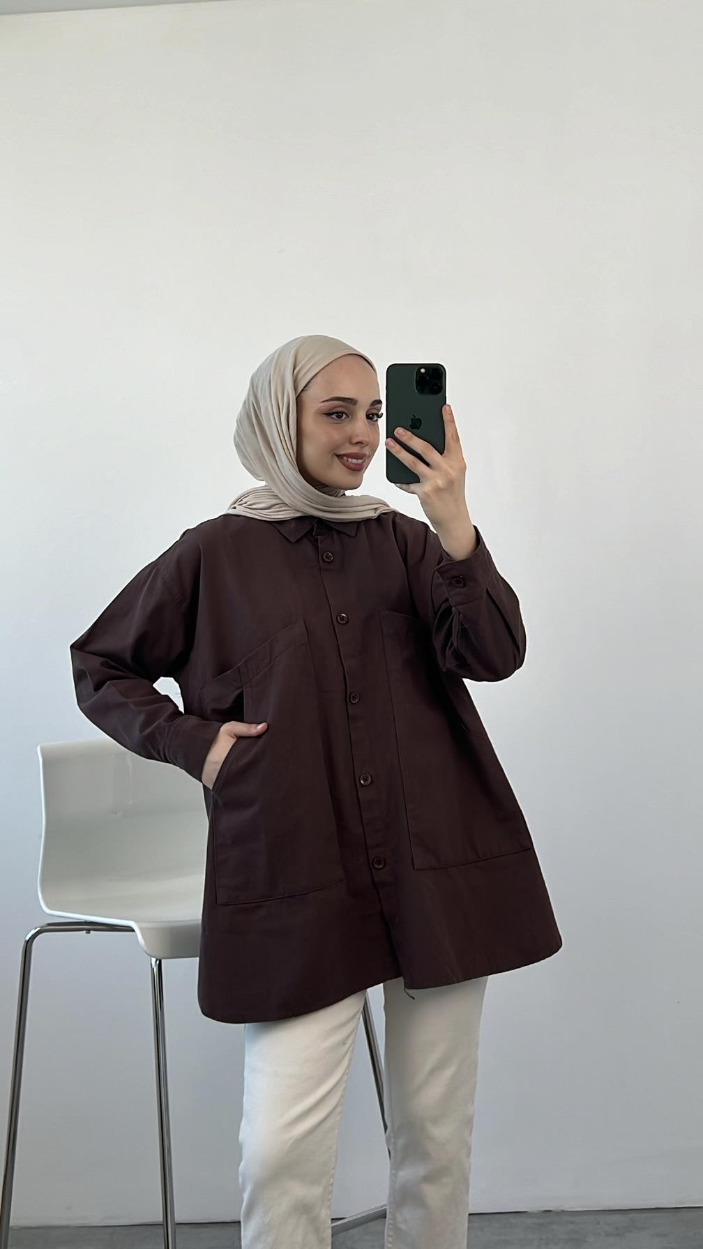 Gabardin İnce Yazlık Ceket Kahve