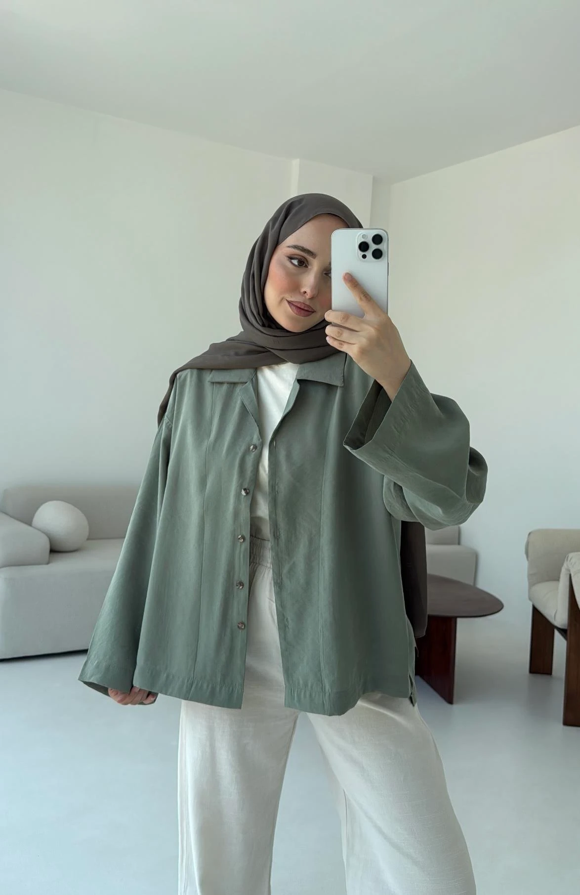 Oversize Gömlek Cagla Yeşili