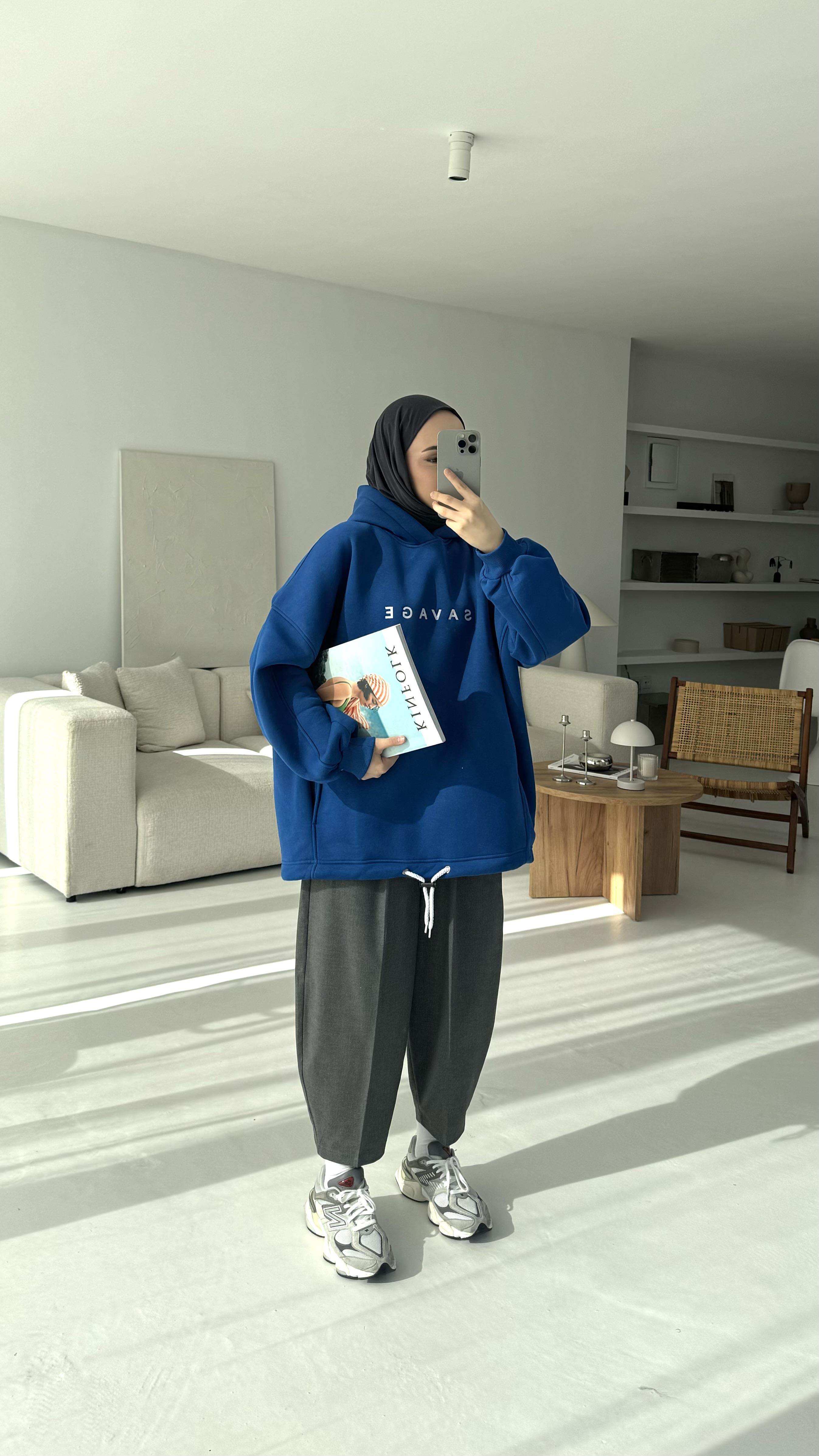 Savage Baskılı Swetshirt Saks